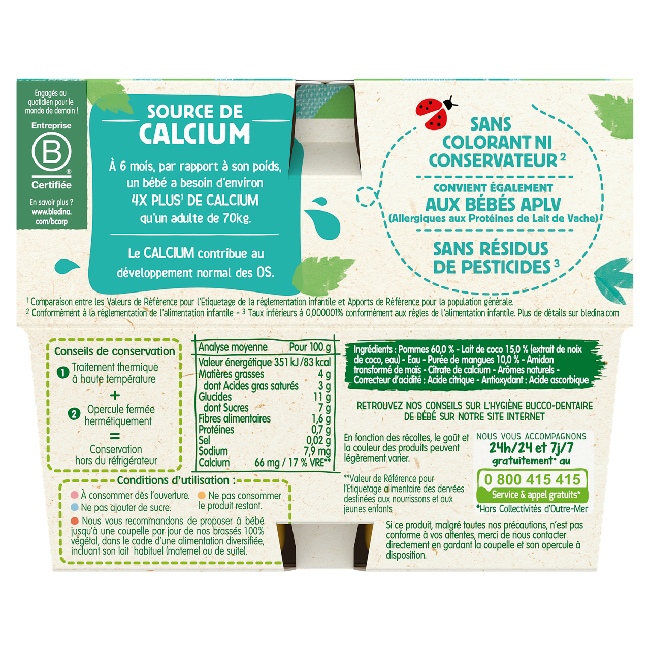 Blédina-Bledina-Coconut | Apple mango-6m+-4x95