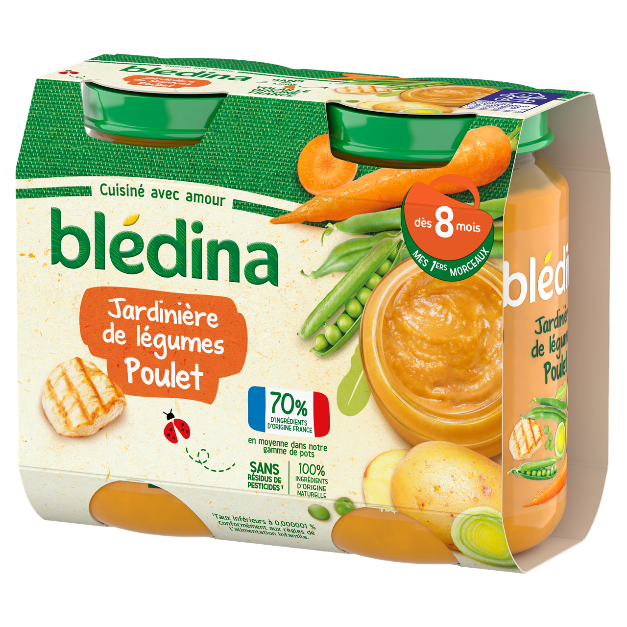 Blédina-Bledina-Vegetables chicken-8m+-2 x 200 g