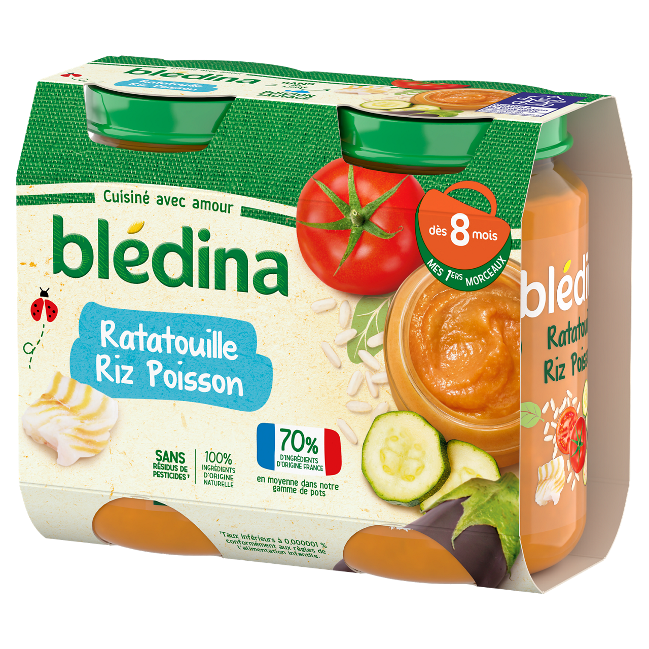 Blédina-Bledina-Ratatouille Rice Fish-6m+-2 x 200 g