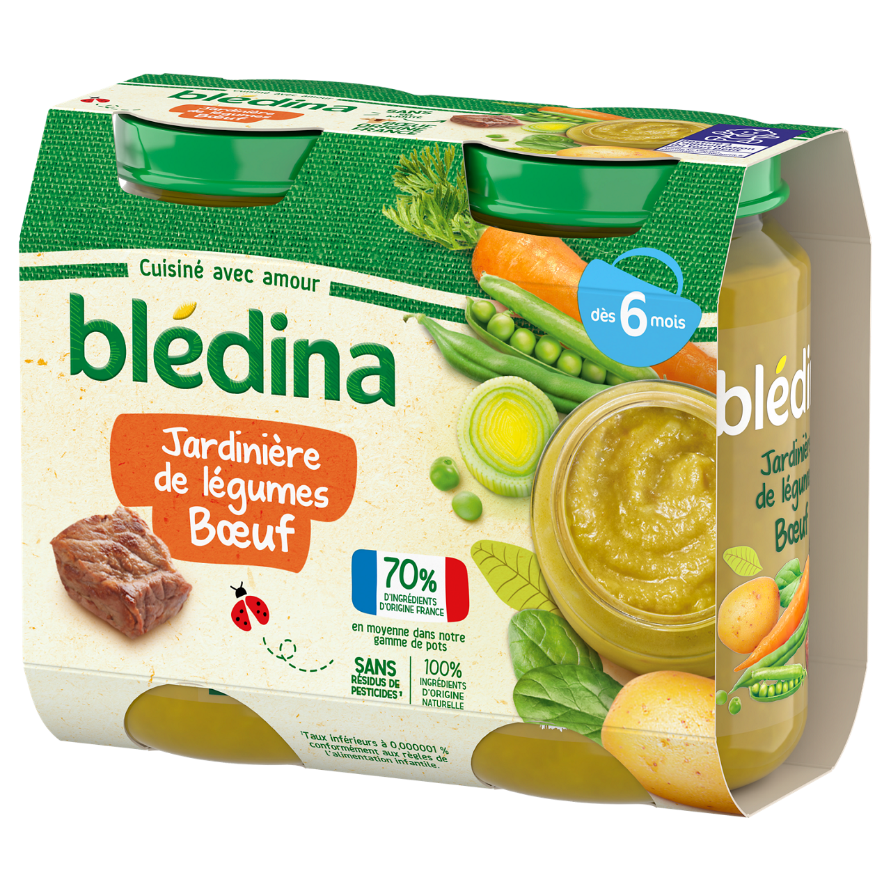 Blédina-Bledina-Vegetables beef-6m+-2 x 200 g