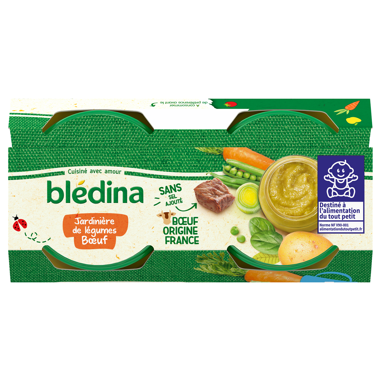 Blédina-Bledina-Vegetables beef-6m+-2 x 200 g