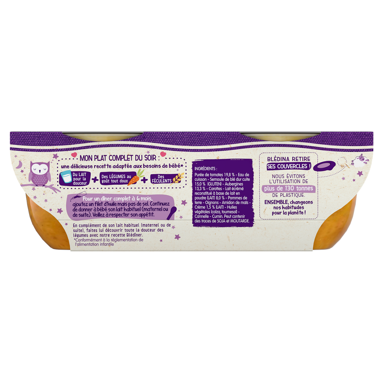 Blédina-Blediner-Tomato Eggplant Semolina-6m+-400 g