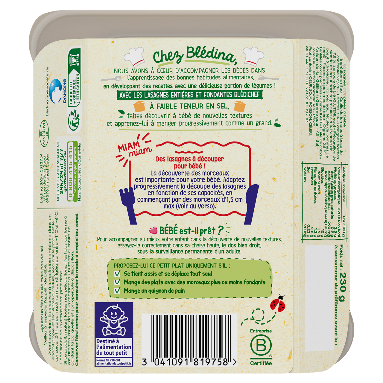 Blédina-Bledichef-Pasta Bolognese-15m+-230 g