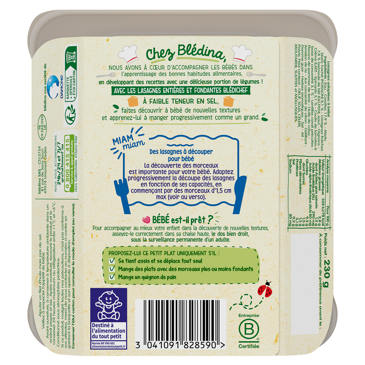 Blédina-Bledichef-Spinach Salmon-15m+-230 g