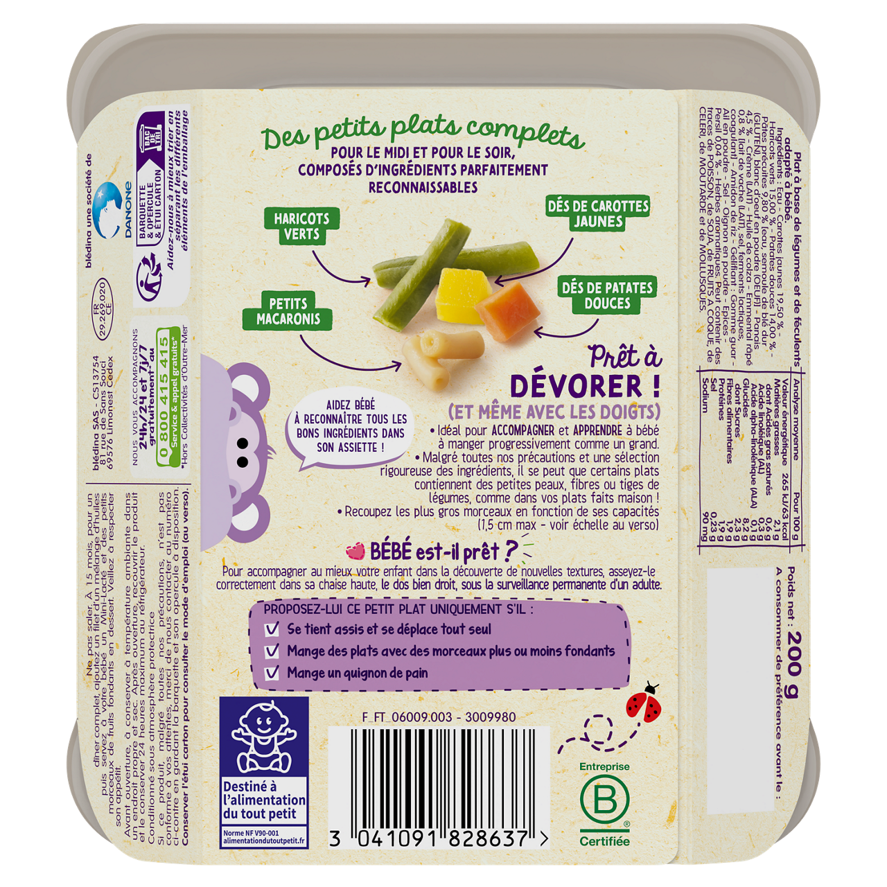 Blédina-Bledina-Carrot Pasta | Green Bean-15m+-200 g