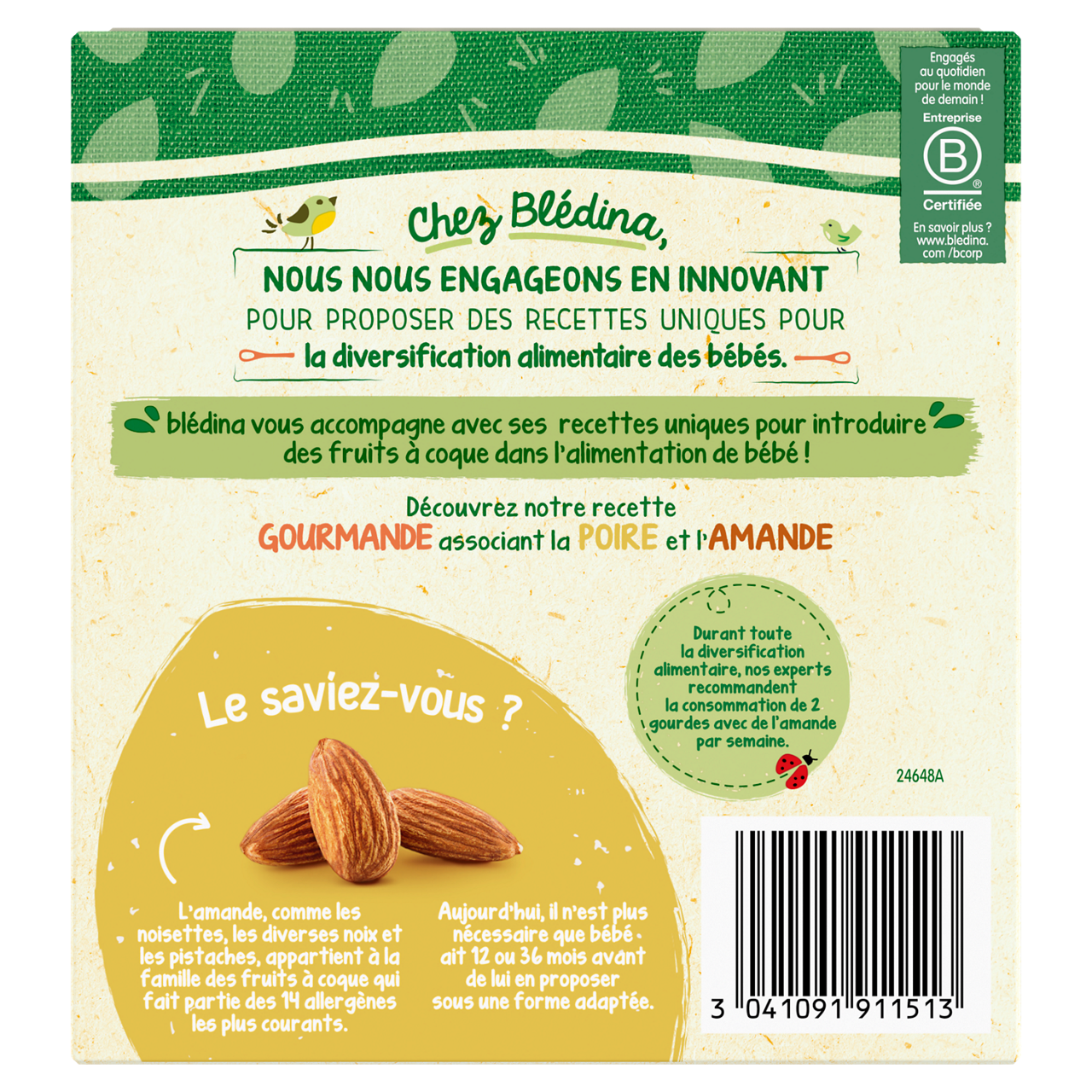 Blédina-Bledina-Pear & almond-6m+-85 g