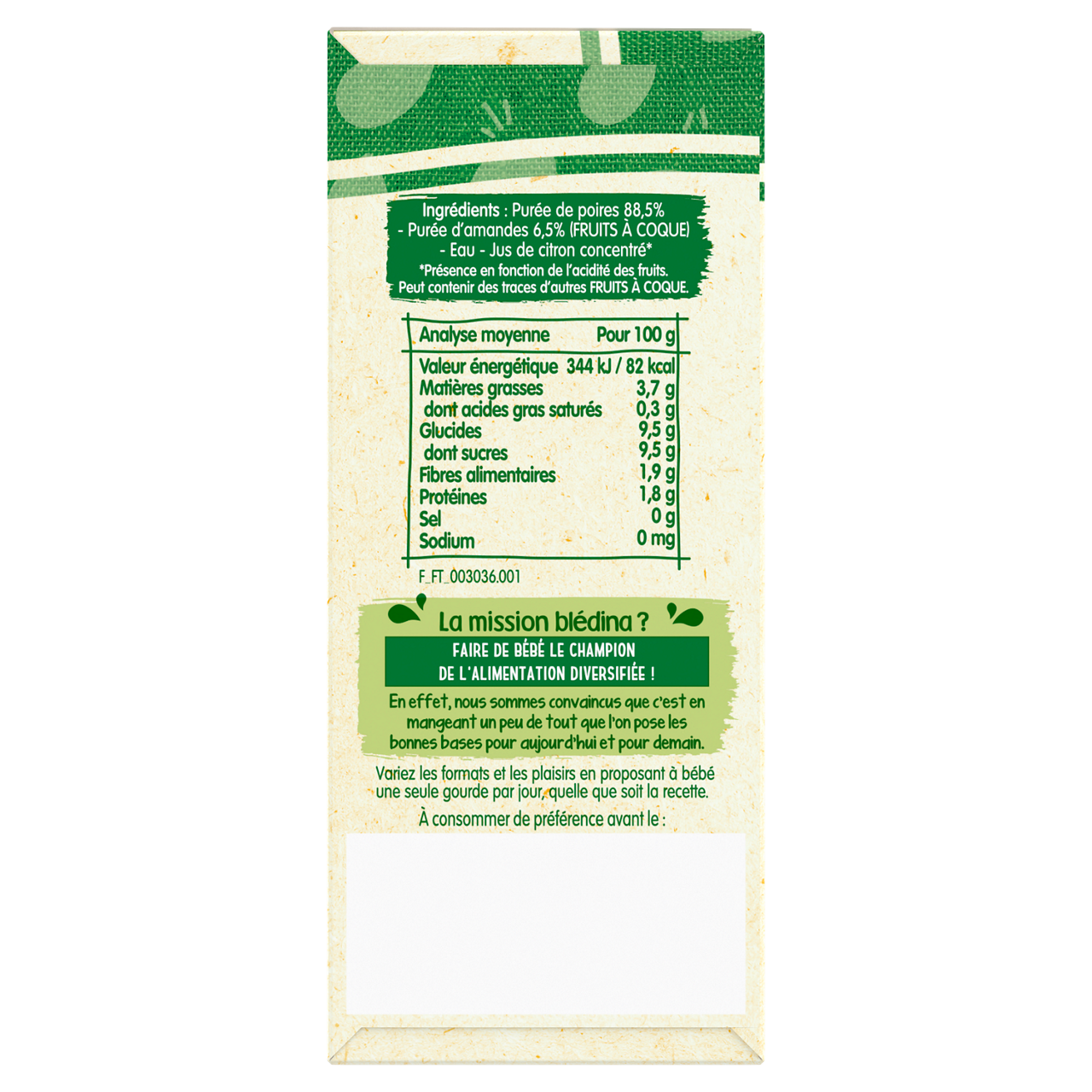 Blédina-Bledina-Pear & almond-6m+-85 g