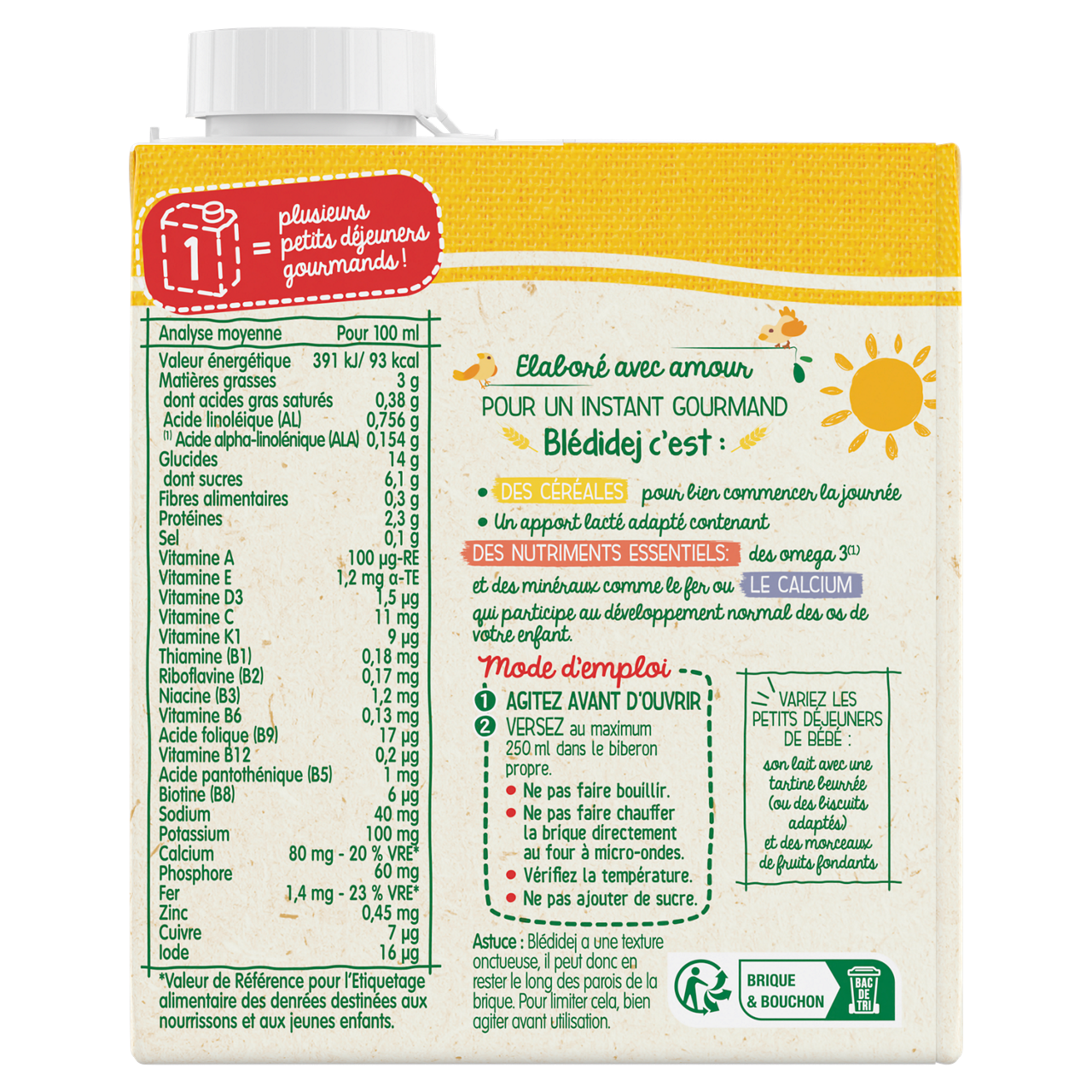 Blédina-Blédidej Croissance-Biscuit vanilla-12m+-500 ml