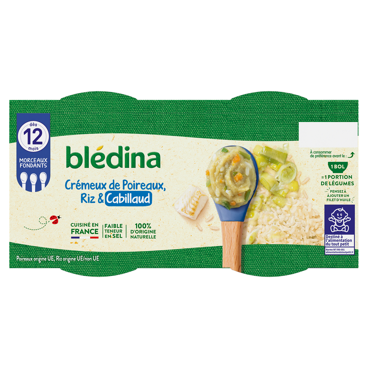 Blédina-Bledina-Leek Rice Pollack-12m+-400 g