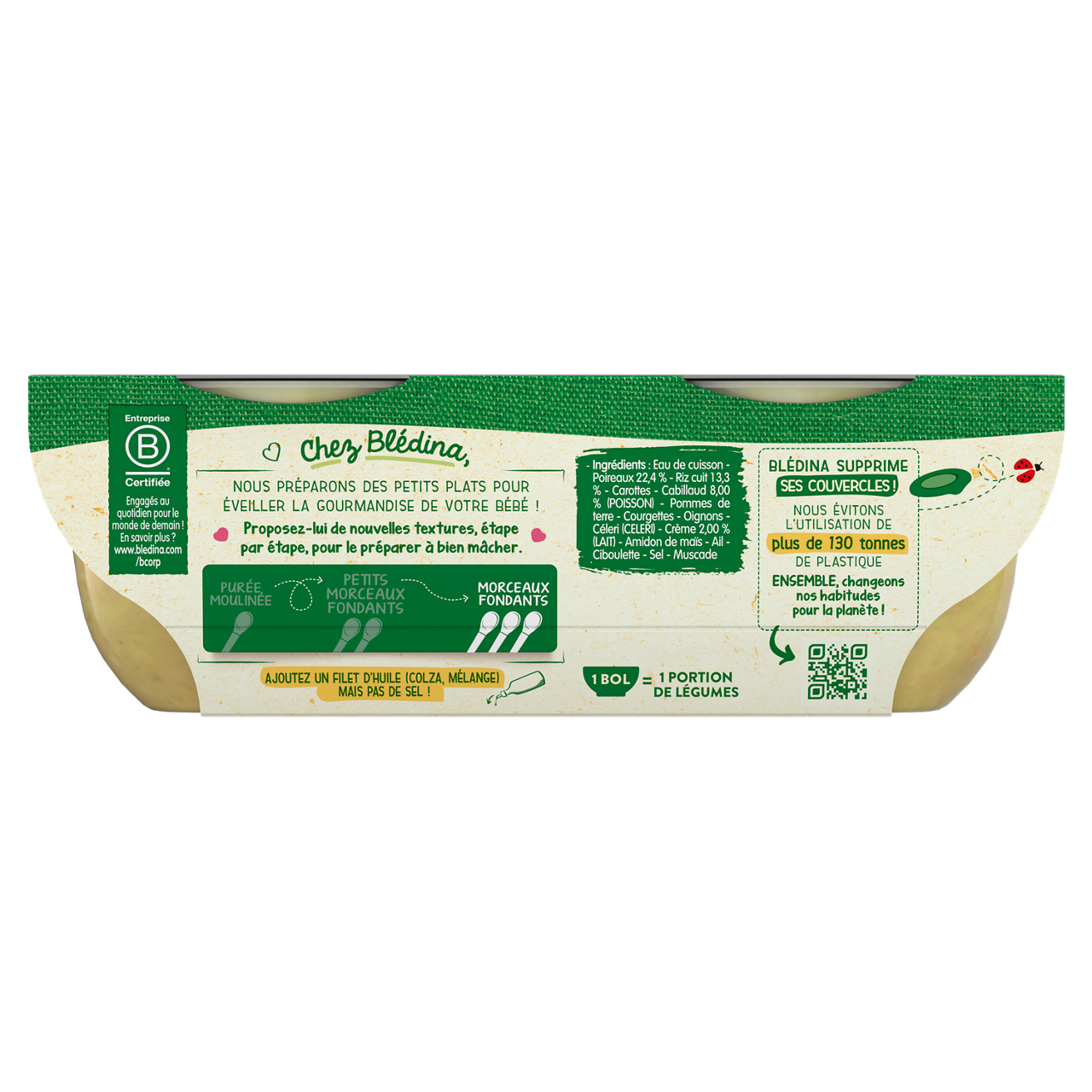 Blédina-Bledina-Leek Rice Pollack-12m+-400 g