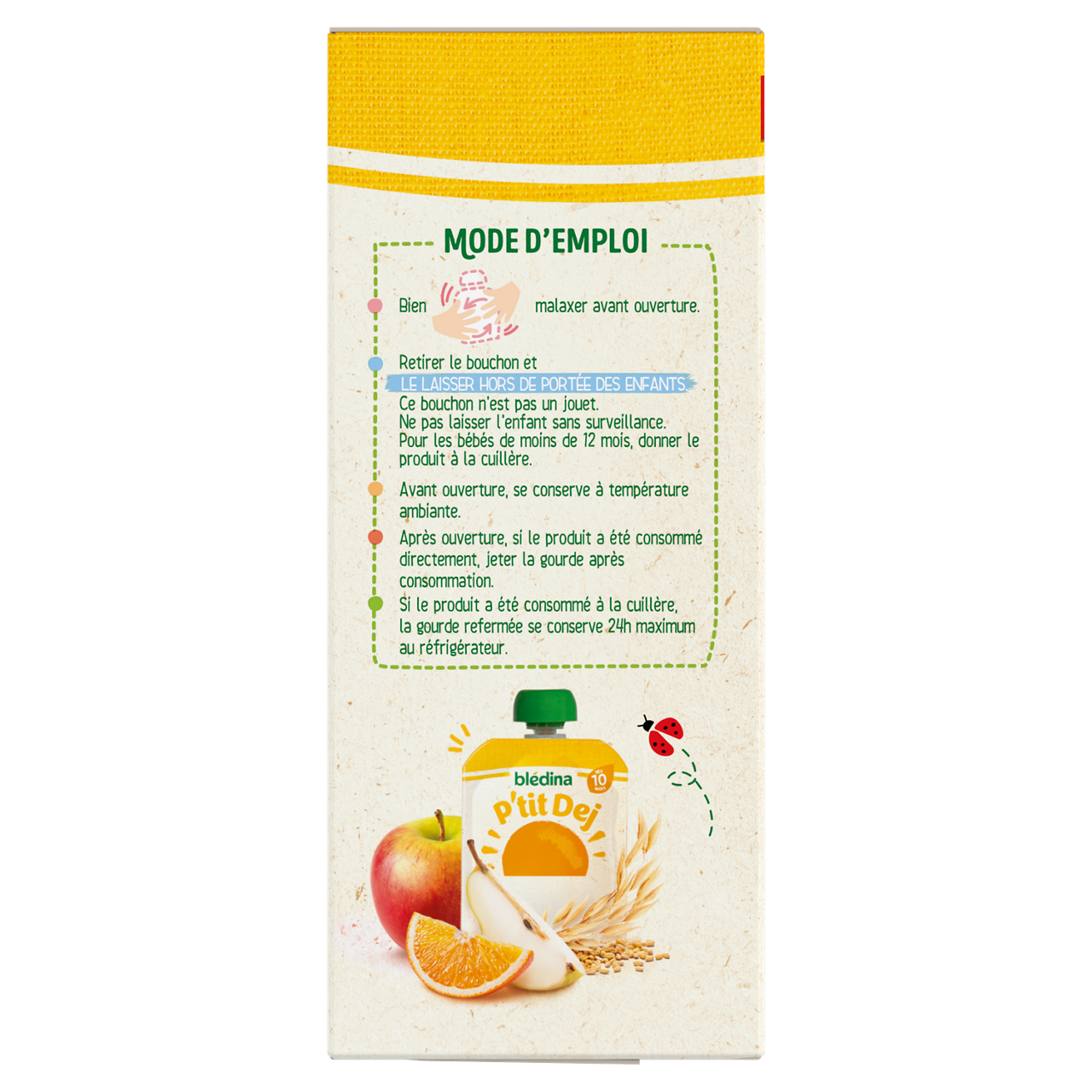 Blédina-Bledina-Apple Pear Mandarin-10m+-4x90