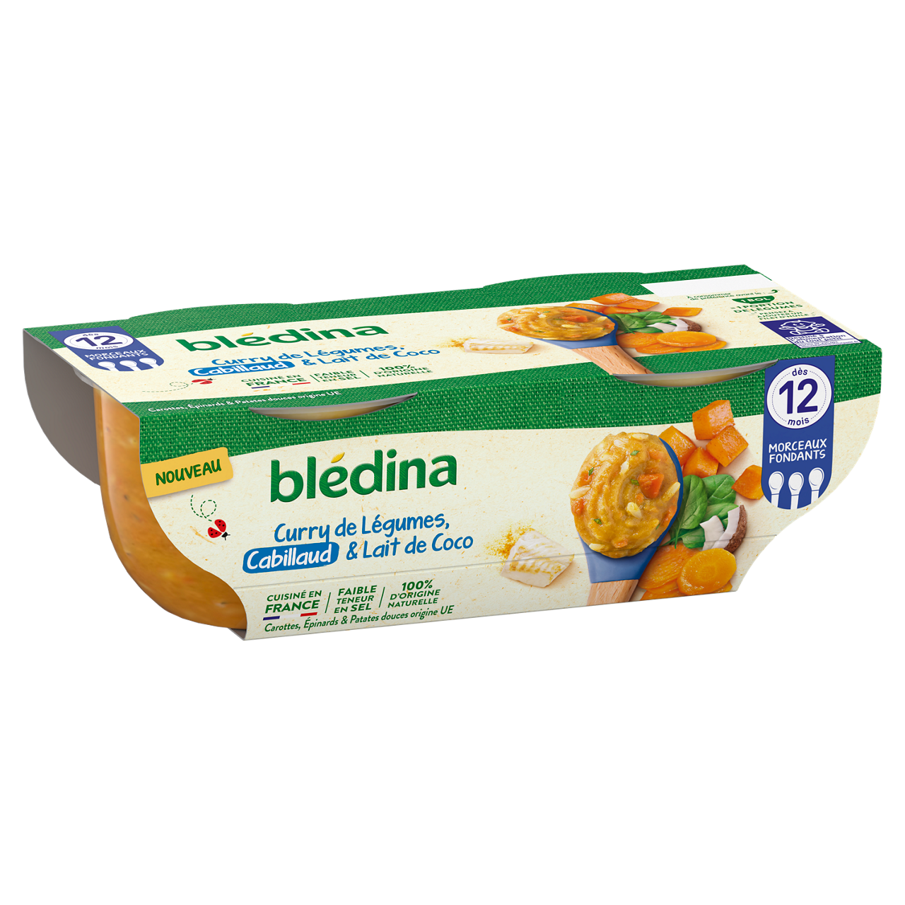 Blédina-Bledina-Vegetables Pasta Cod-12m+-400 g