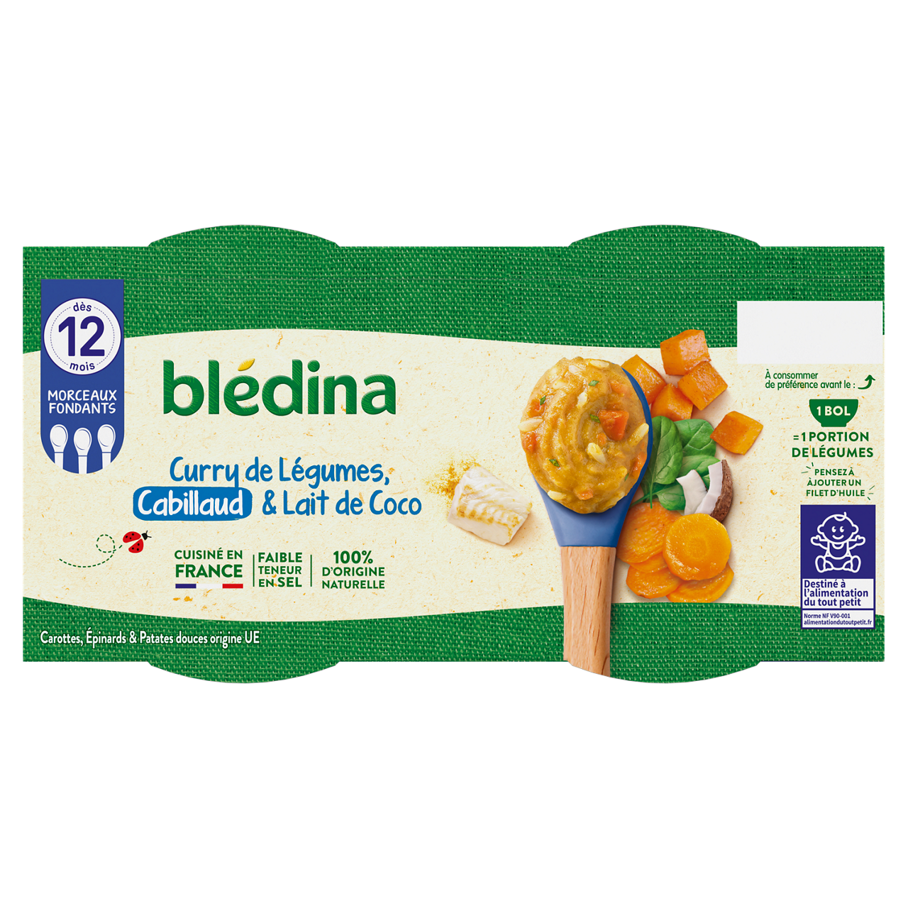 Blédina-Bledina-Vegetables Pasta Cod-12m+-400 g