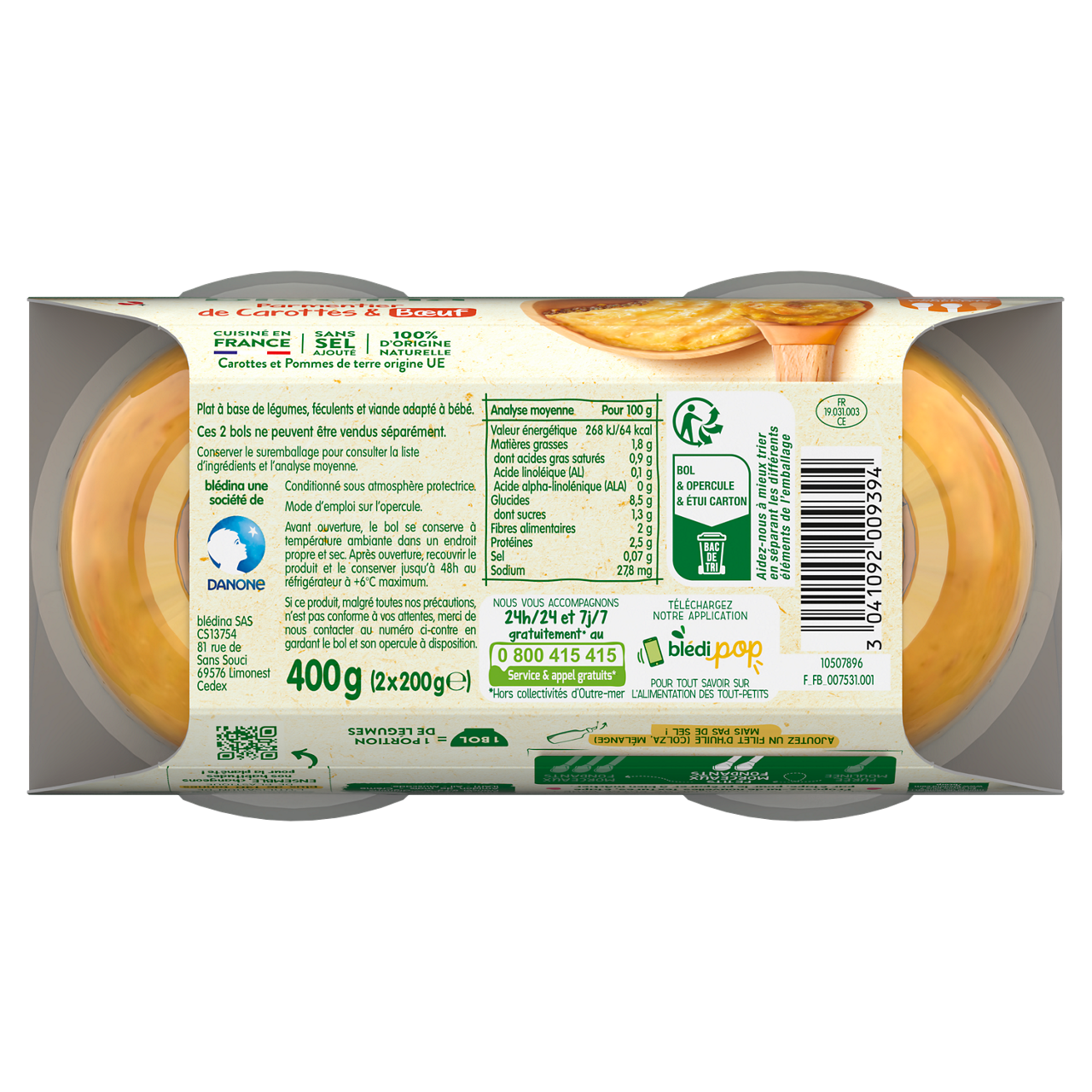 Blédina-Bledina-Vegetables beef-8m+-400 g