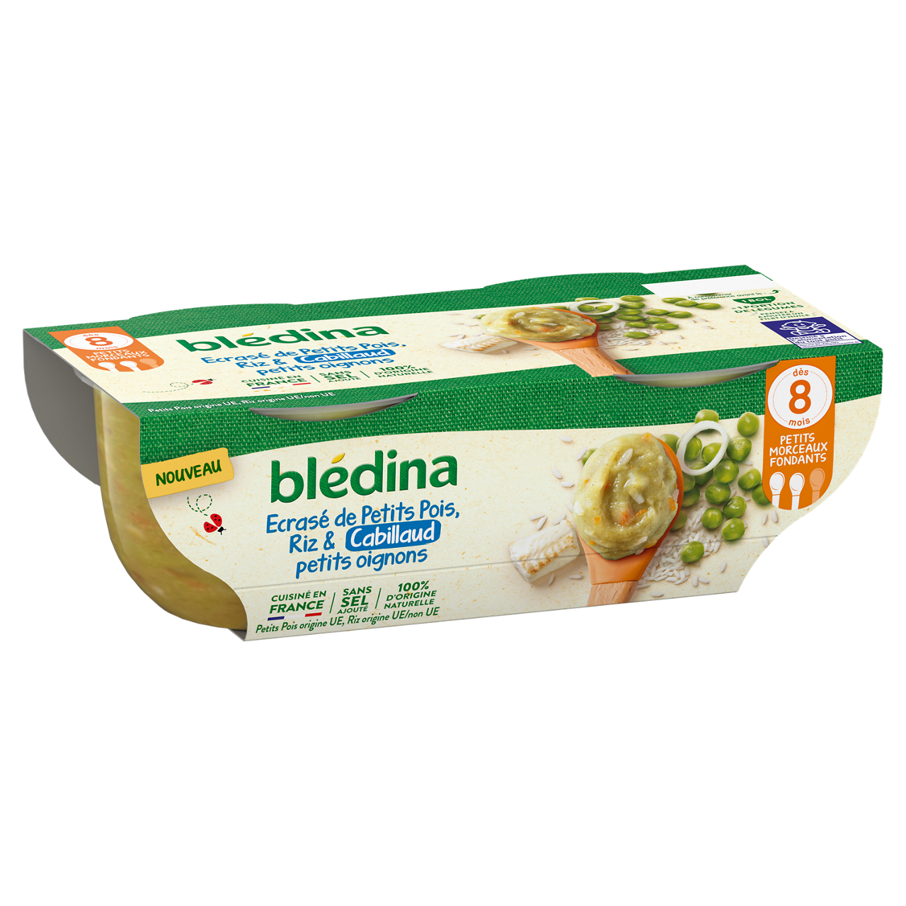 Blédina-Bledina-Peas | Rice Fish-8m+-400 g