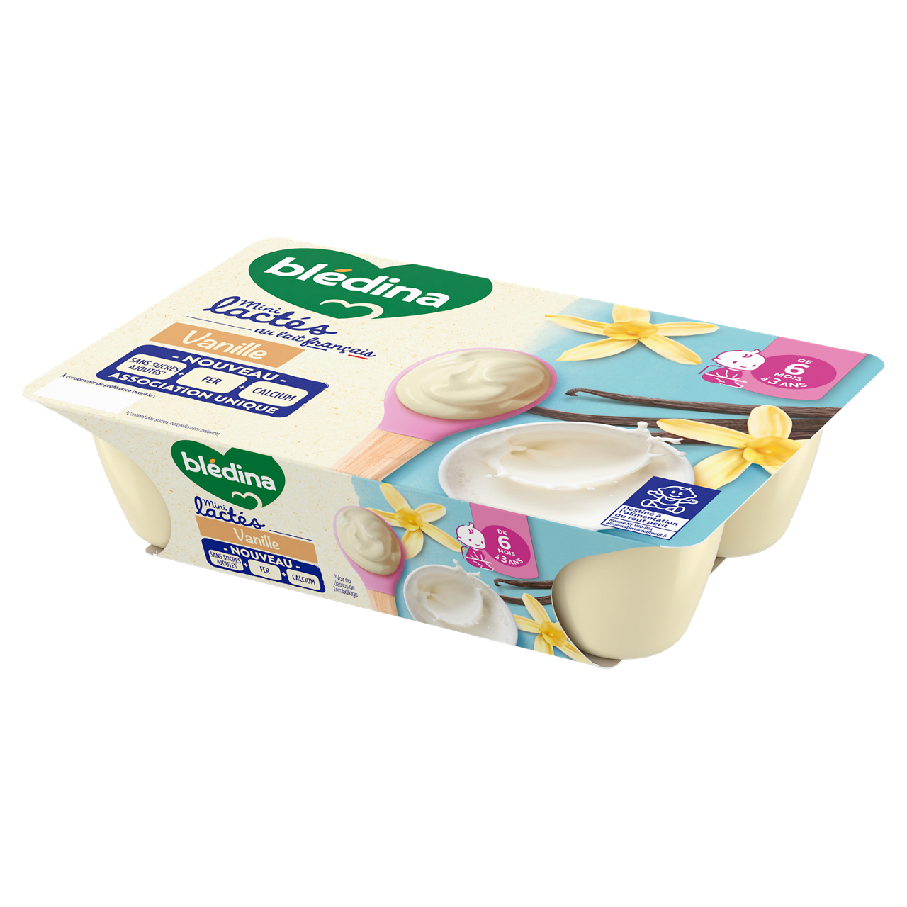 Blédina-Les Mini lactés-Vanilla-6m+-6 x 55 g