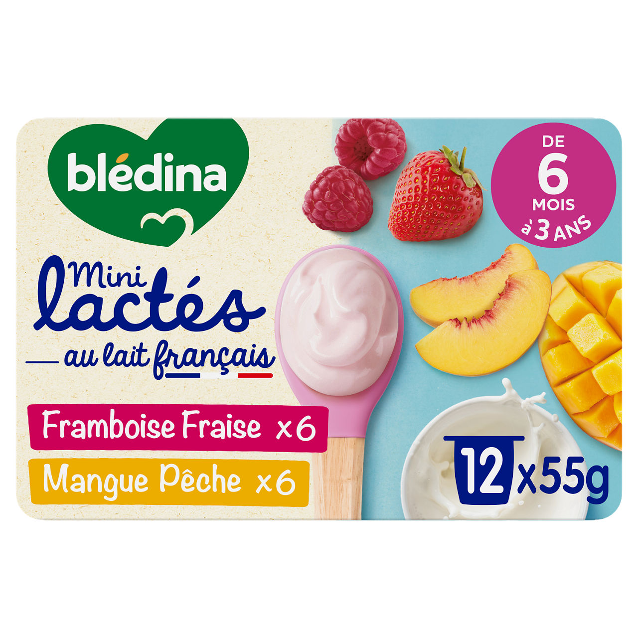 Blédina-Les Mini lactés-Summer Fruit-6m+-12 x 55g