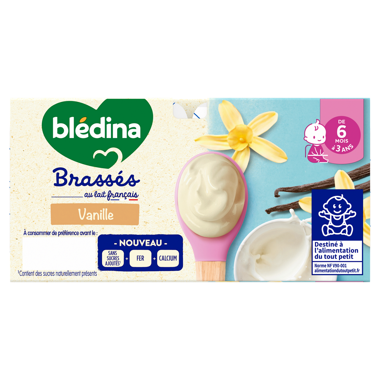 Blédina-Les Brassés-Yoghurt | Vanilla-6m+-4x95