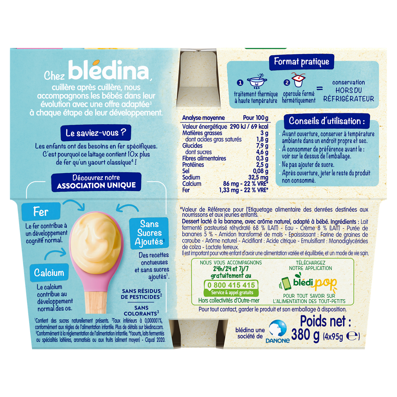 Blédina-Les Brassés-Yoghurt | Banana-6m+-4x95