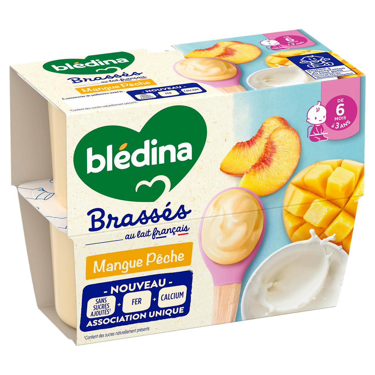 Blédina-Les Brassés-Yoghurt | Mango | Peach-6m+-4x95