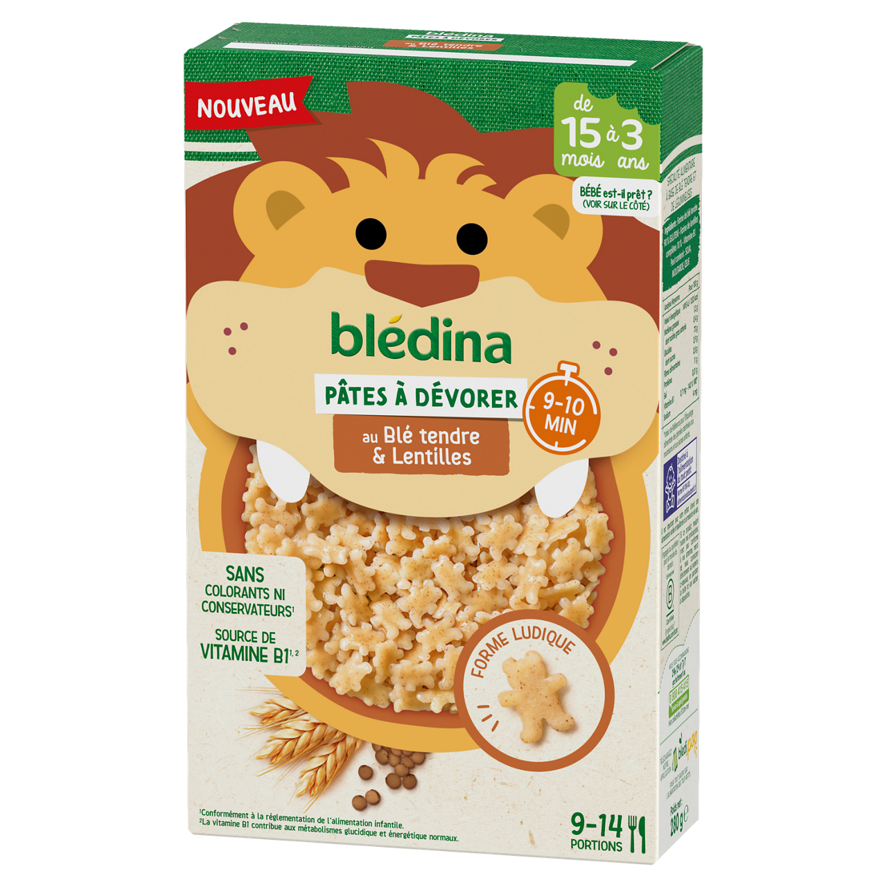 Bledina-Pâtes à dévorer-Blé Lentilles-15m+-280g