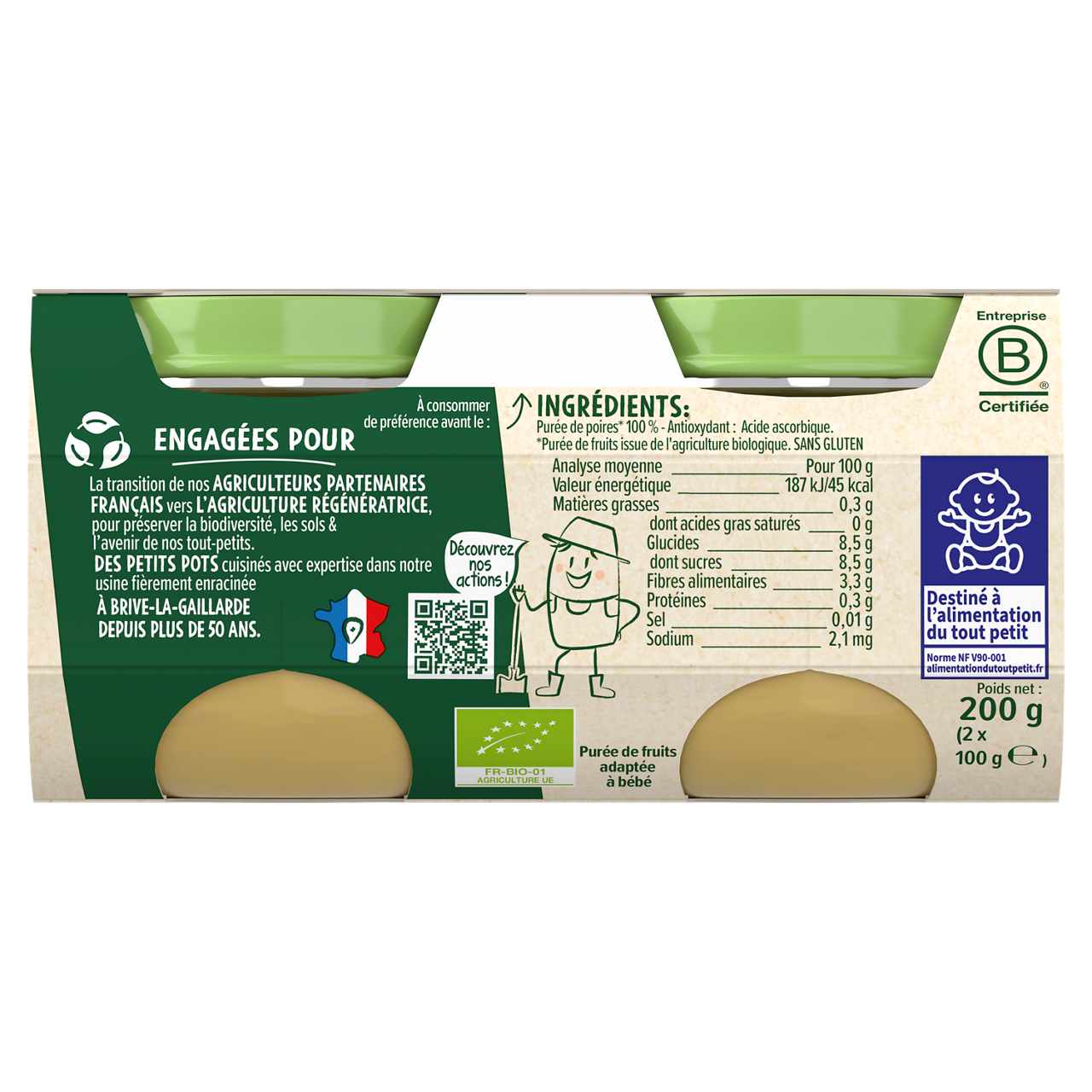 Blédina-Bledina-Pear-4m+-2 x 100 g