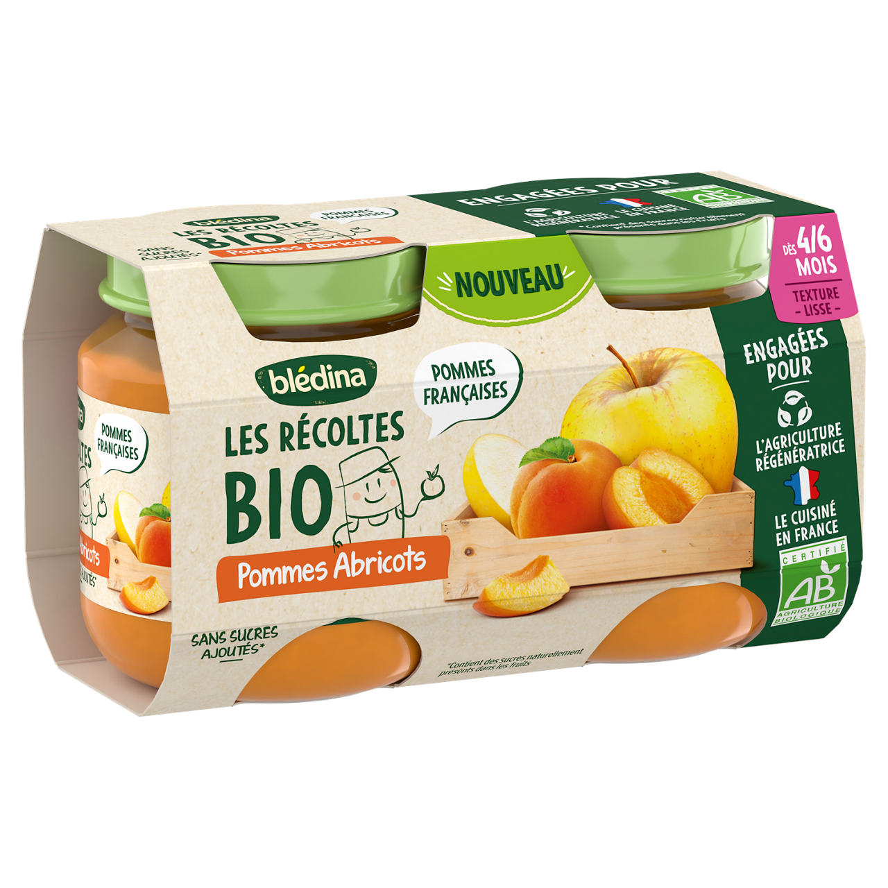 Blédina-Bledina-Apple Apricot-4m+-2 x 130 g