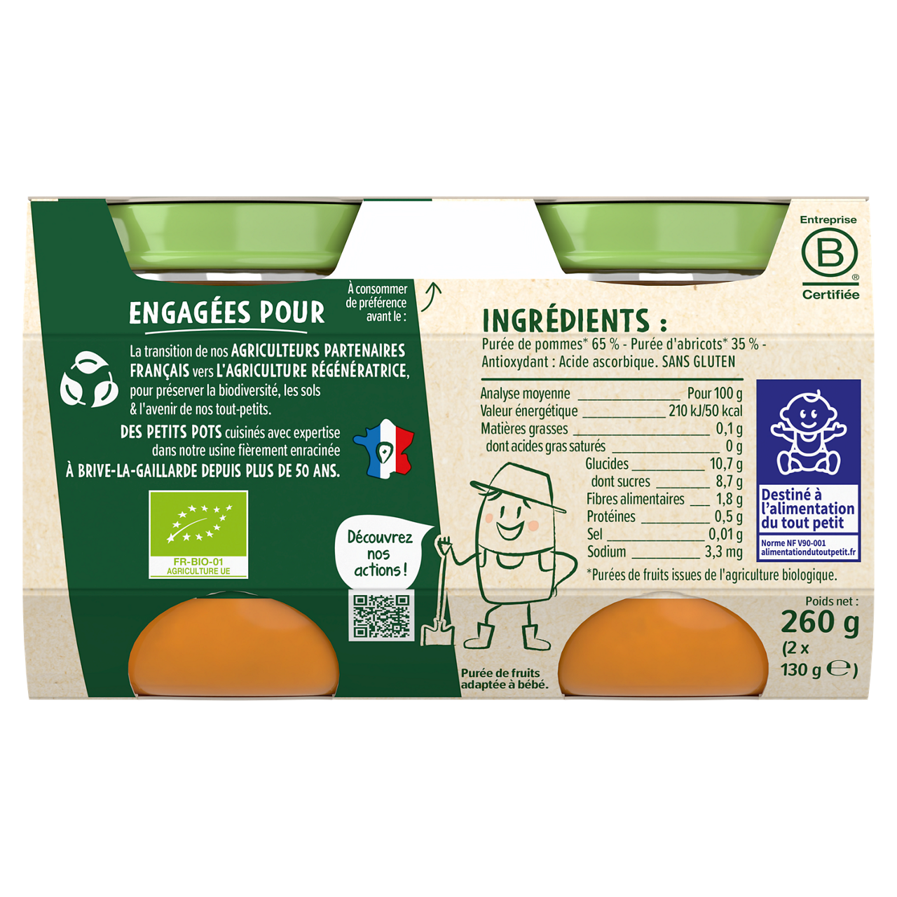 Blédina-Bledina-Apple Apricot-4m+-2 x 130 g