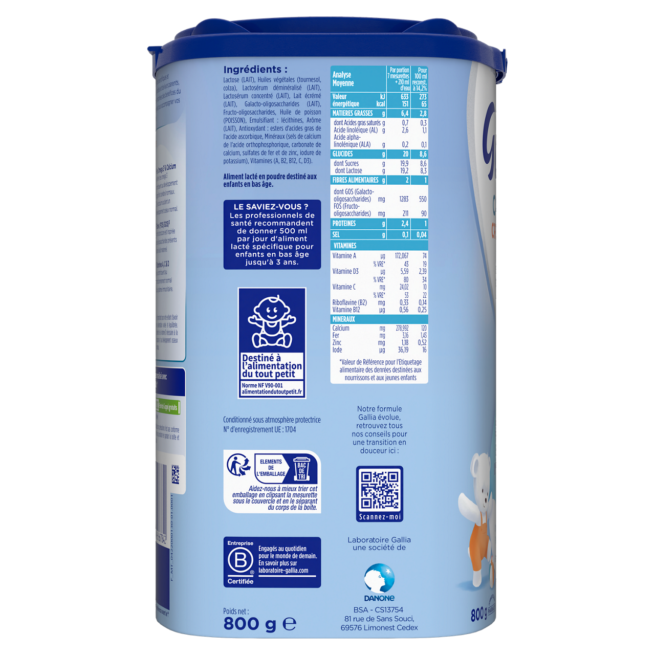 GALLIA CALISMA CROISSANCE 800G