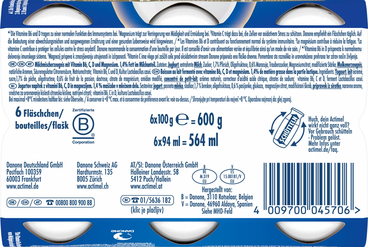 ACTIMEL PLUS Drink Pfirsich & Maracuja