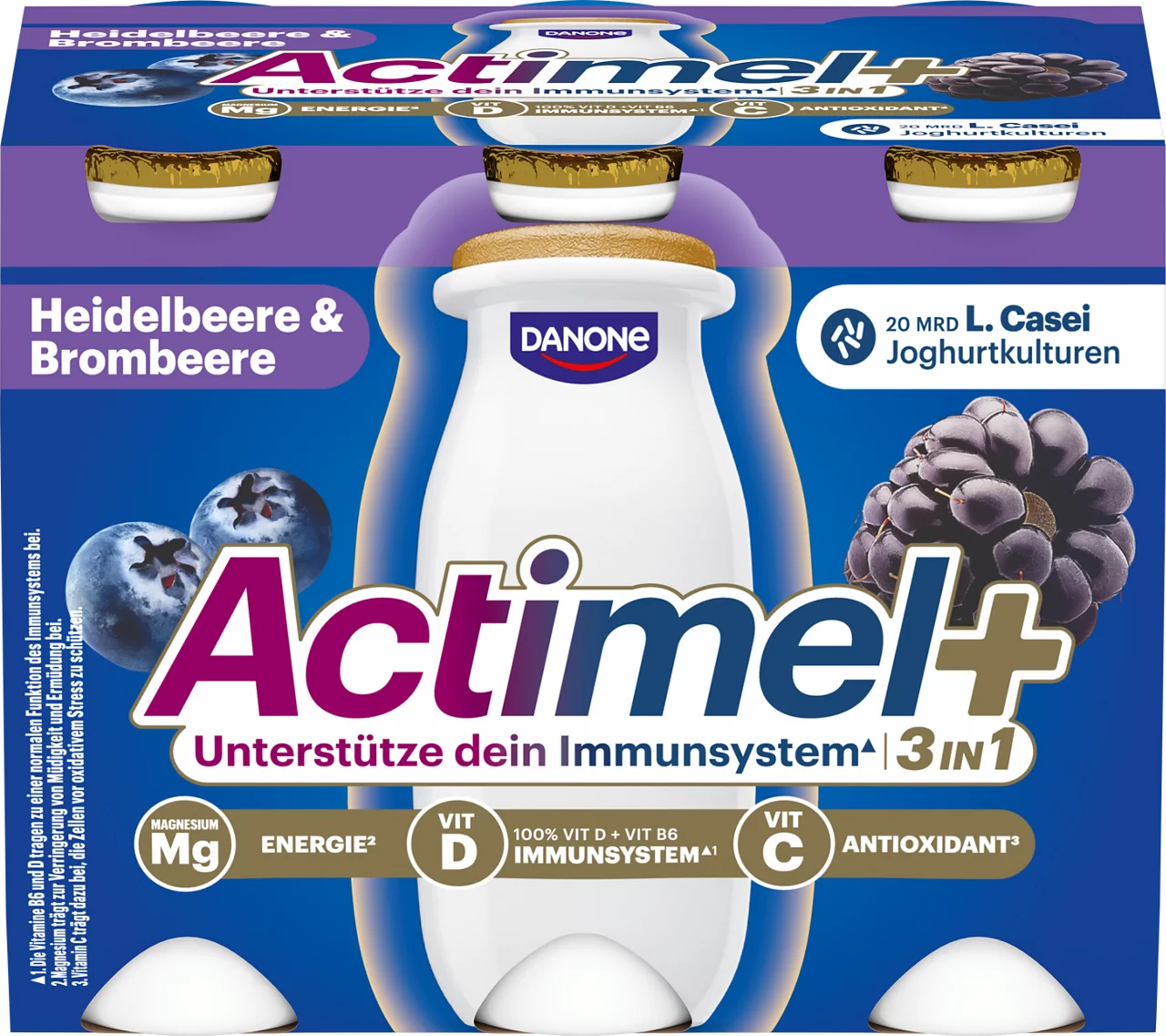 ACTIMEL PLUS 3 IN 1 Heidelbeere und Brombeere