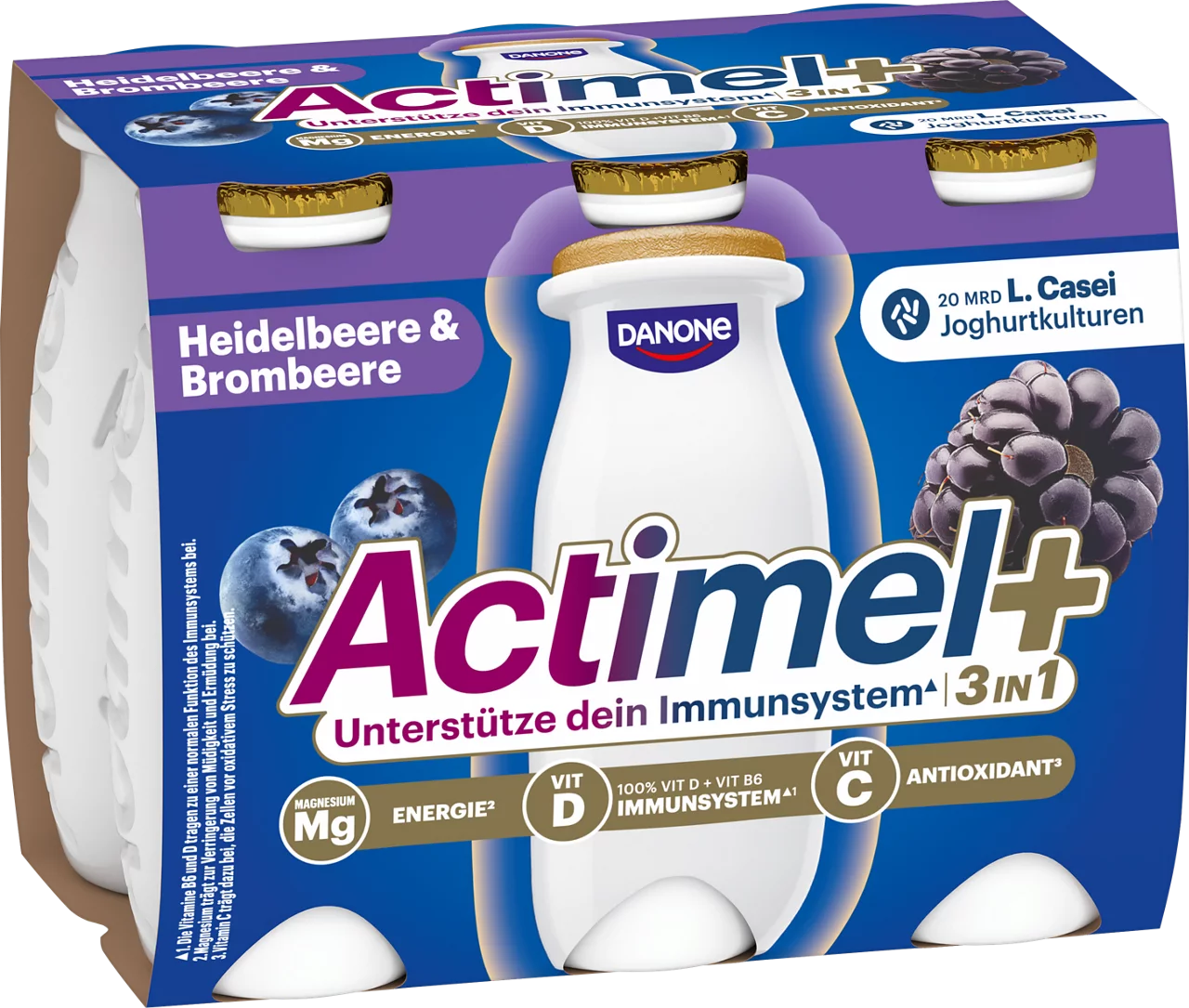 ACTIMEL PLUS 3 IN 1 Heidelbeere und Brombeere