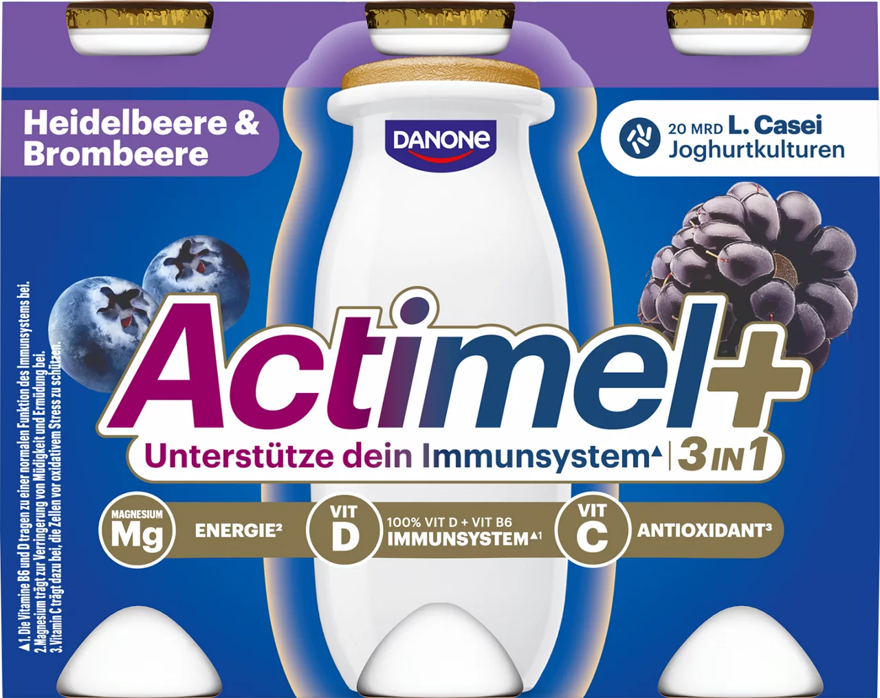 ACTIMEL PLUS 3 IN 1 Heidelbeere und Brombeere