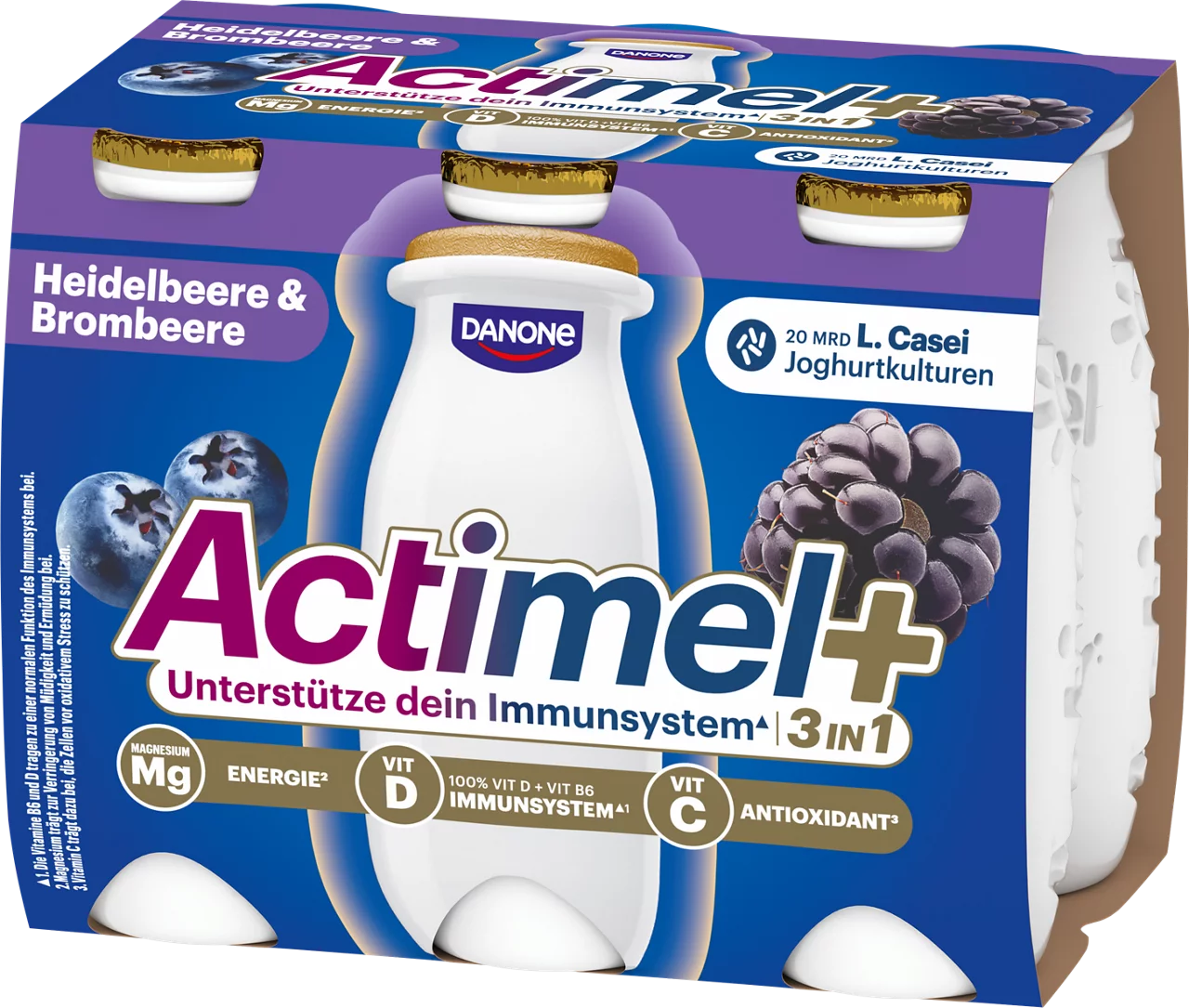 ACTIMEL PLUS 3 IN 1 Heidelbeere und Brombeere