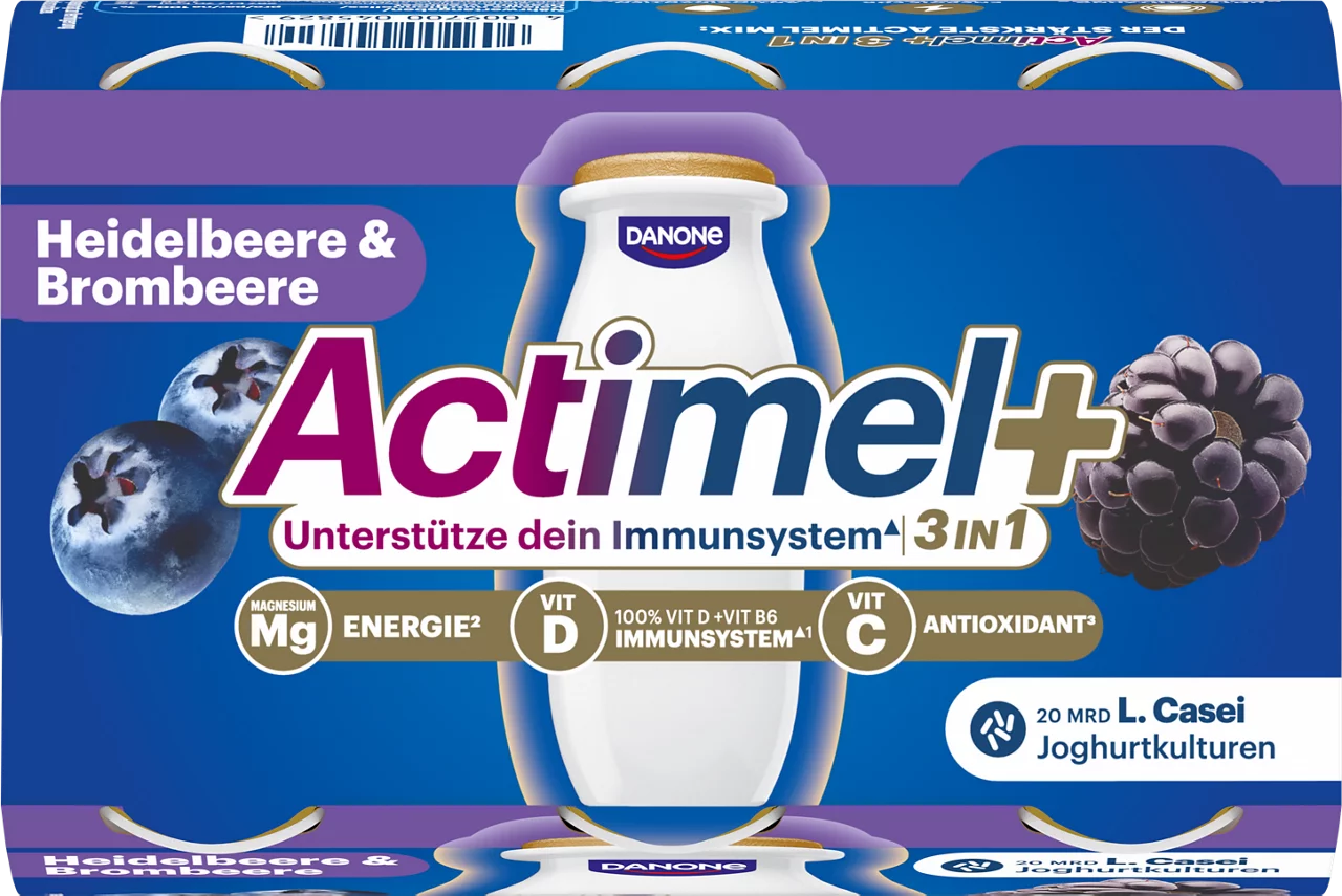 ACTIMEL PLUS 3 IN 1 Heidelbeere und Brombeere