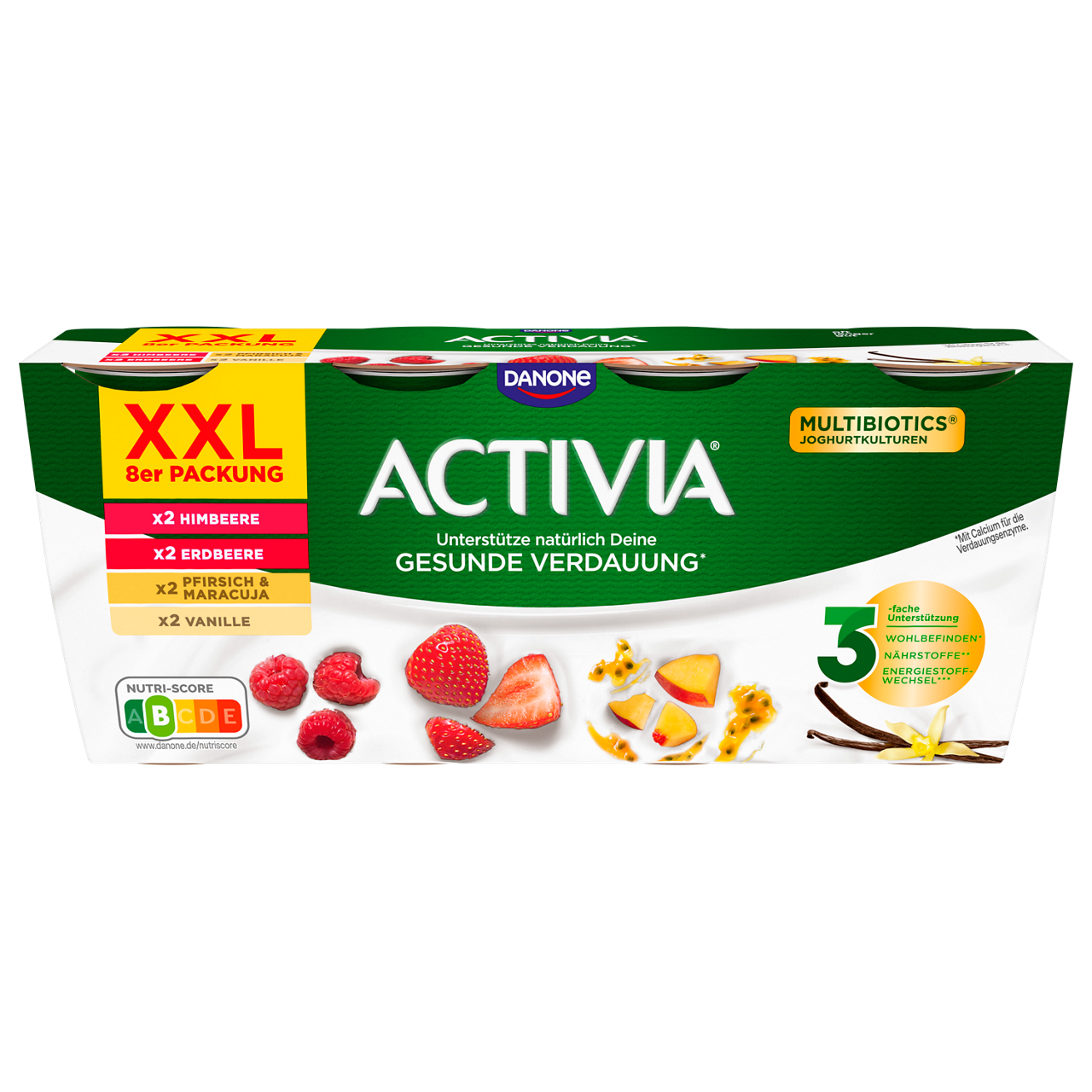 Activia Iris Strawberry, Raspberry, Vanilla, Peach-Passion Fruit