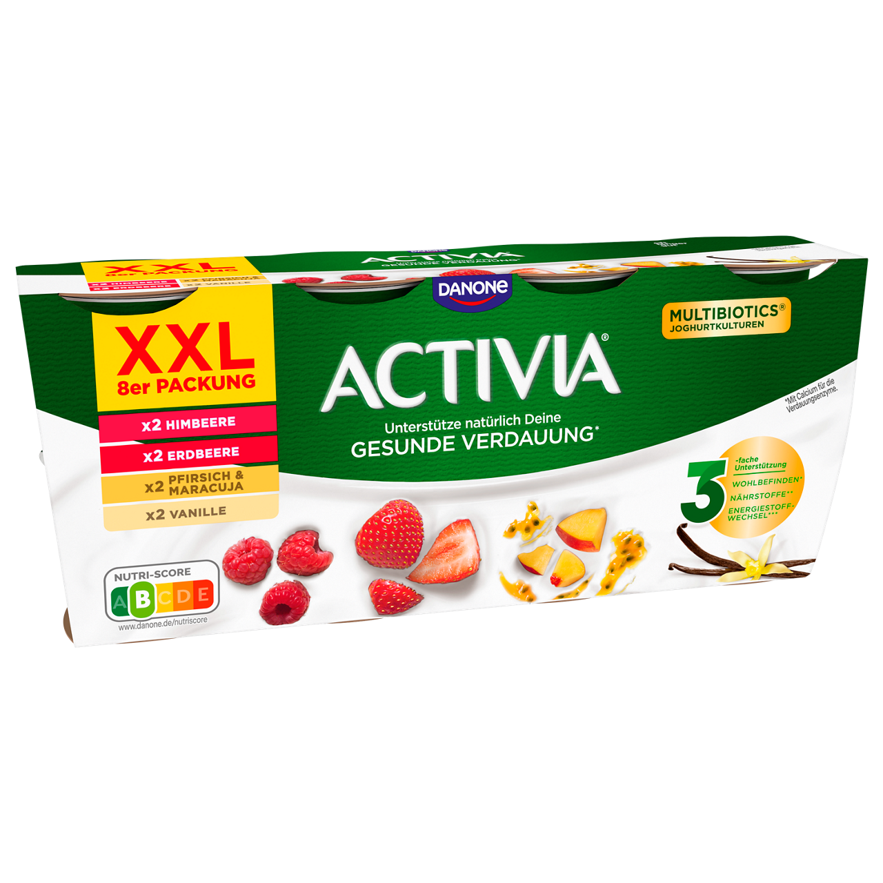 Activia Iris Strawberry, Raspberry, Vanilla, Peach-Passion Fruit