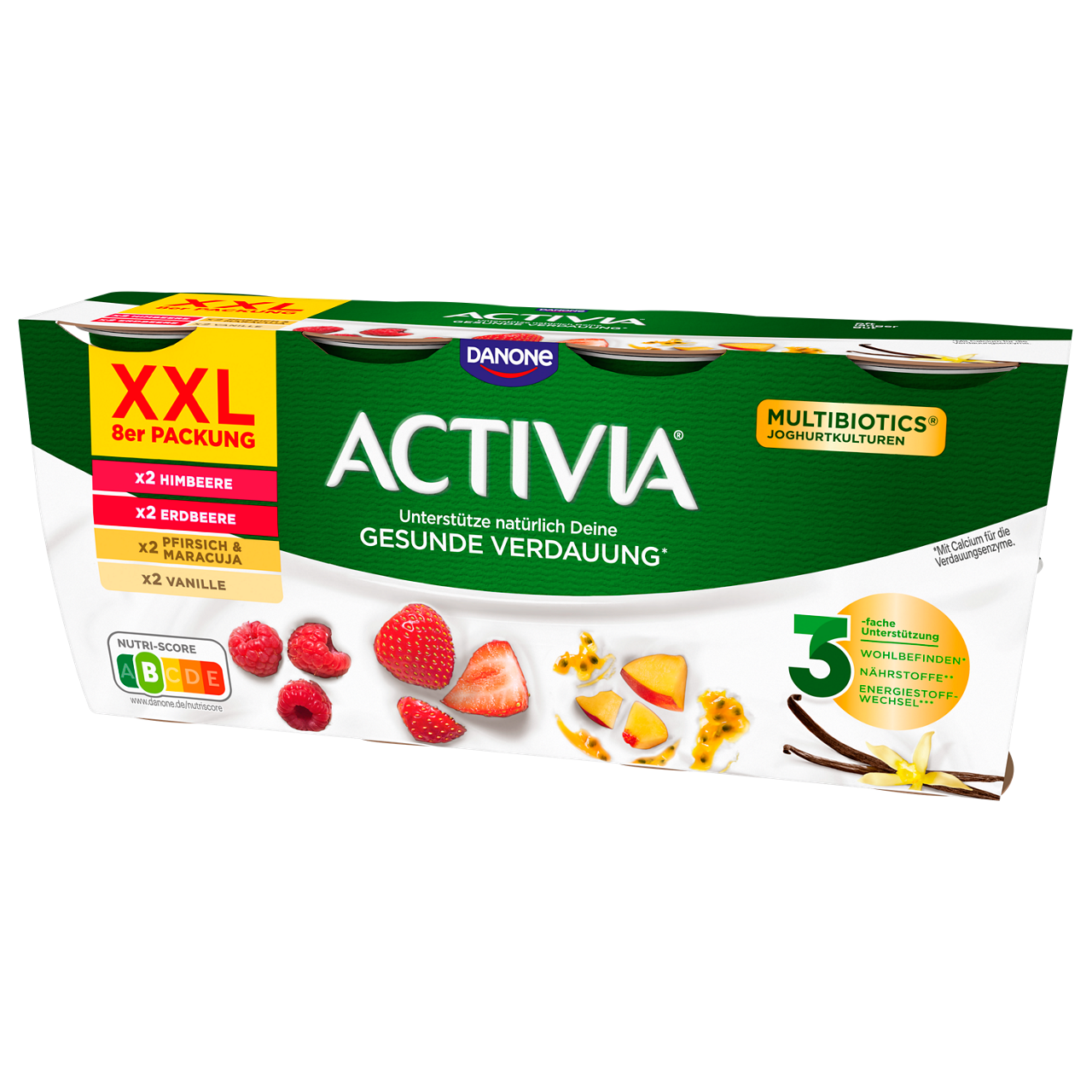 Activia Iris Strawberry, Raspberry, Vanilla, Peach-Passion Fruit