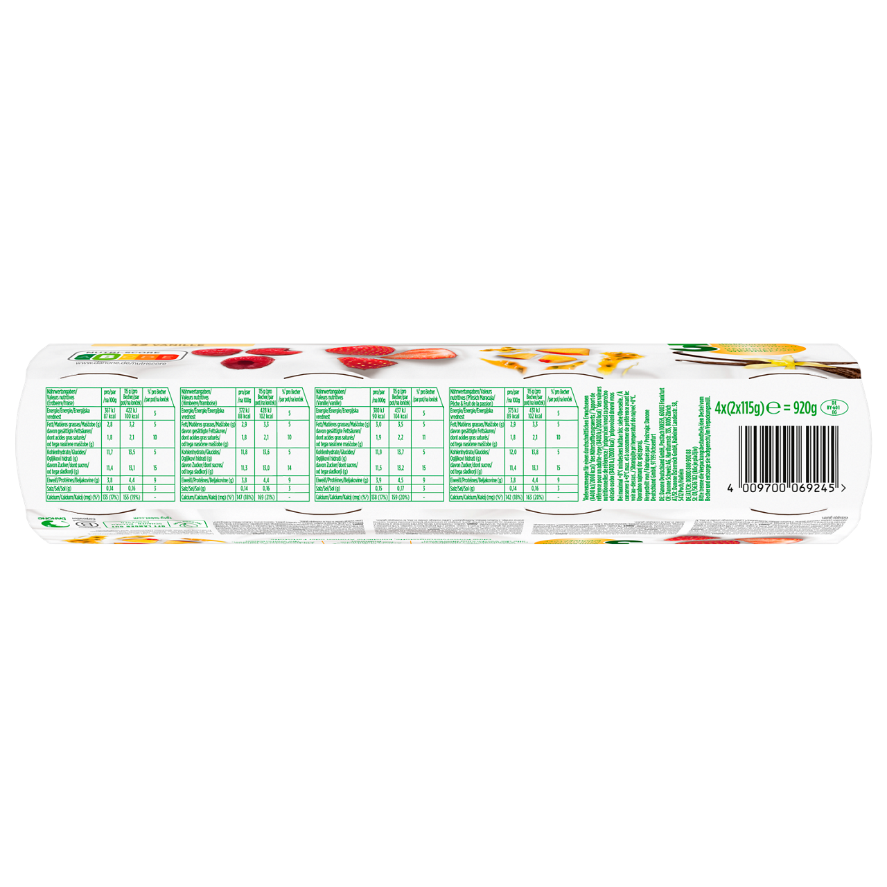 Activia Iris Strawberry, Raspberry, Vanilla, Peach-Passion Fruit