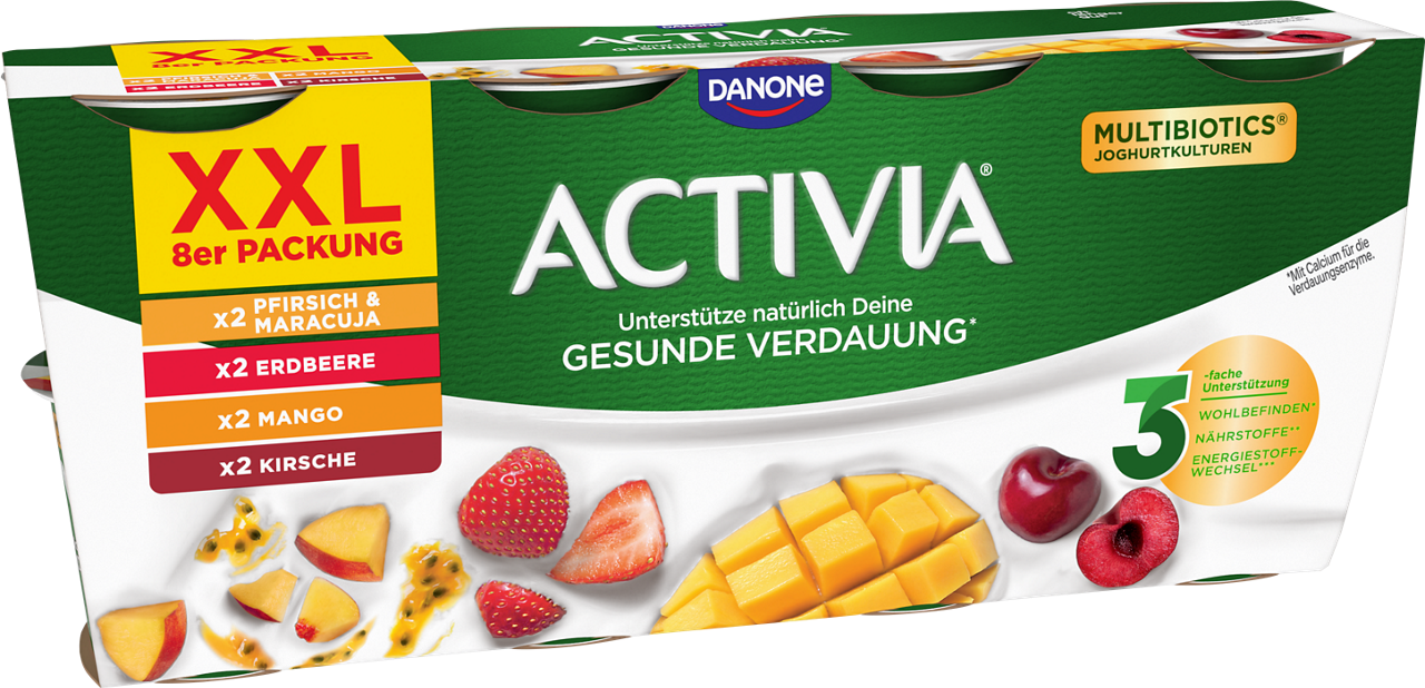 Activia Leonardo Fruitmix XXL (Peach-Passion, Strawberry, Mango, Cherry)