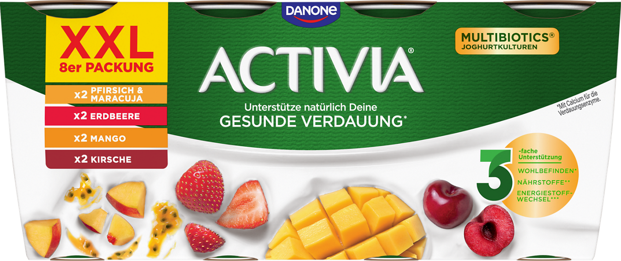 Activia Leonardo Fruitmix XXL (Peach-Passion, Strawberry, Mango, Cherry)