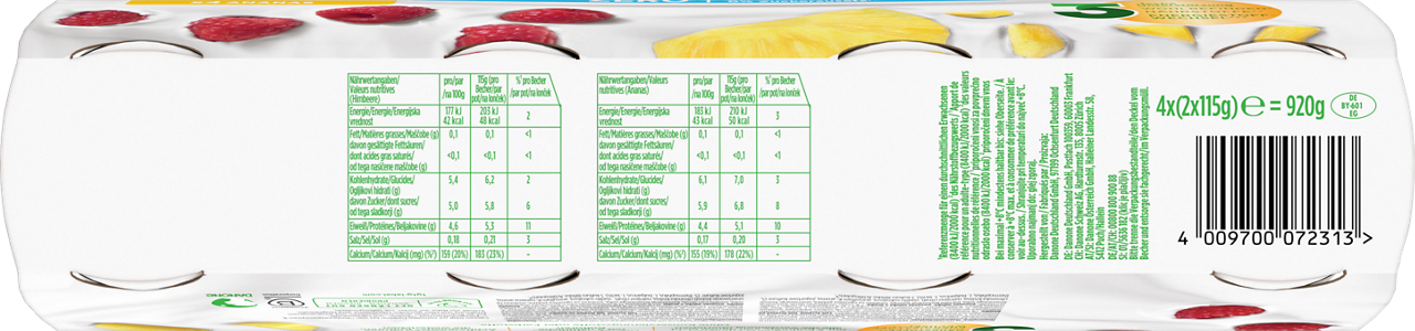 Activia XXL ZERO Raspberry Pineapple