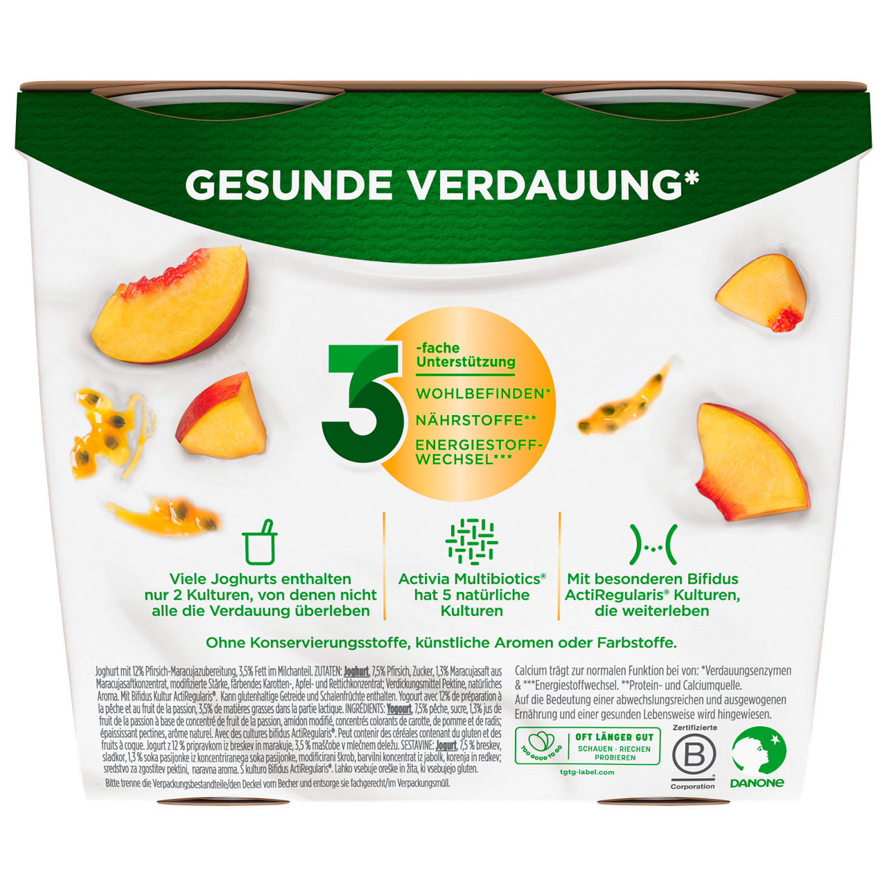 Activia Iris Peach-Passion Fruit