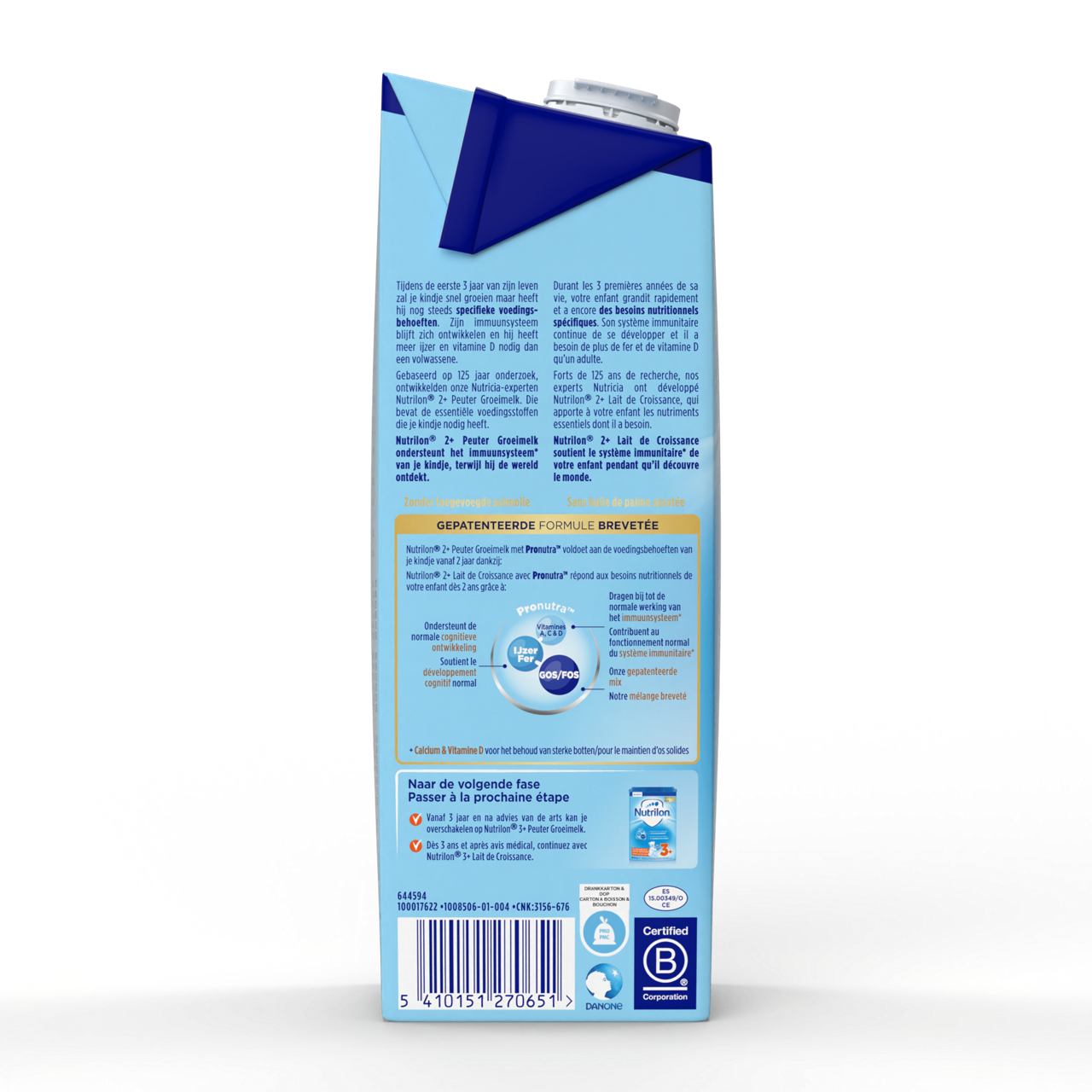 Nutrilon® 2+ Lait de Croissance est à utiliser en complément d’une alimentation saine et diversifiée.