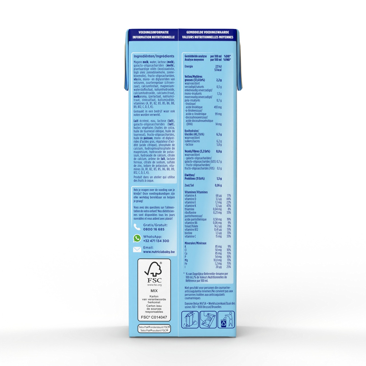 Nutrilon® 2+ Lait de Croissance est à utiliser en complément d’une alimentation saine et diversifiée.