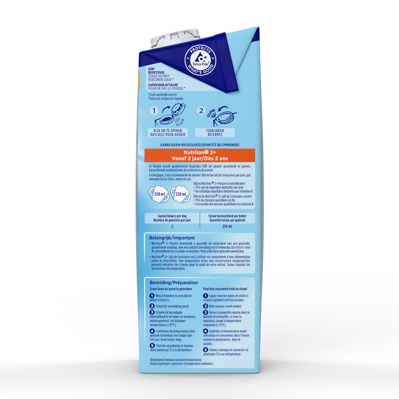 Nutrilon® 2+ Lait de Croissance est à utiliser en complément d’une alimentation saine et diversifiée.