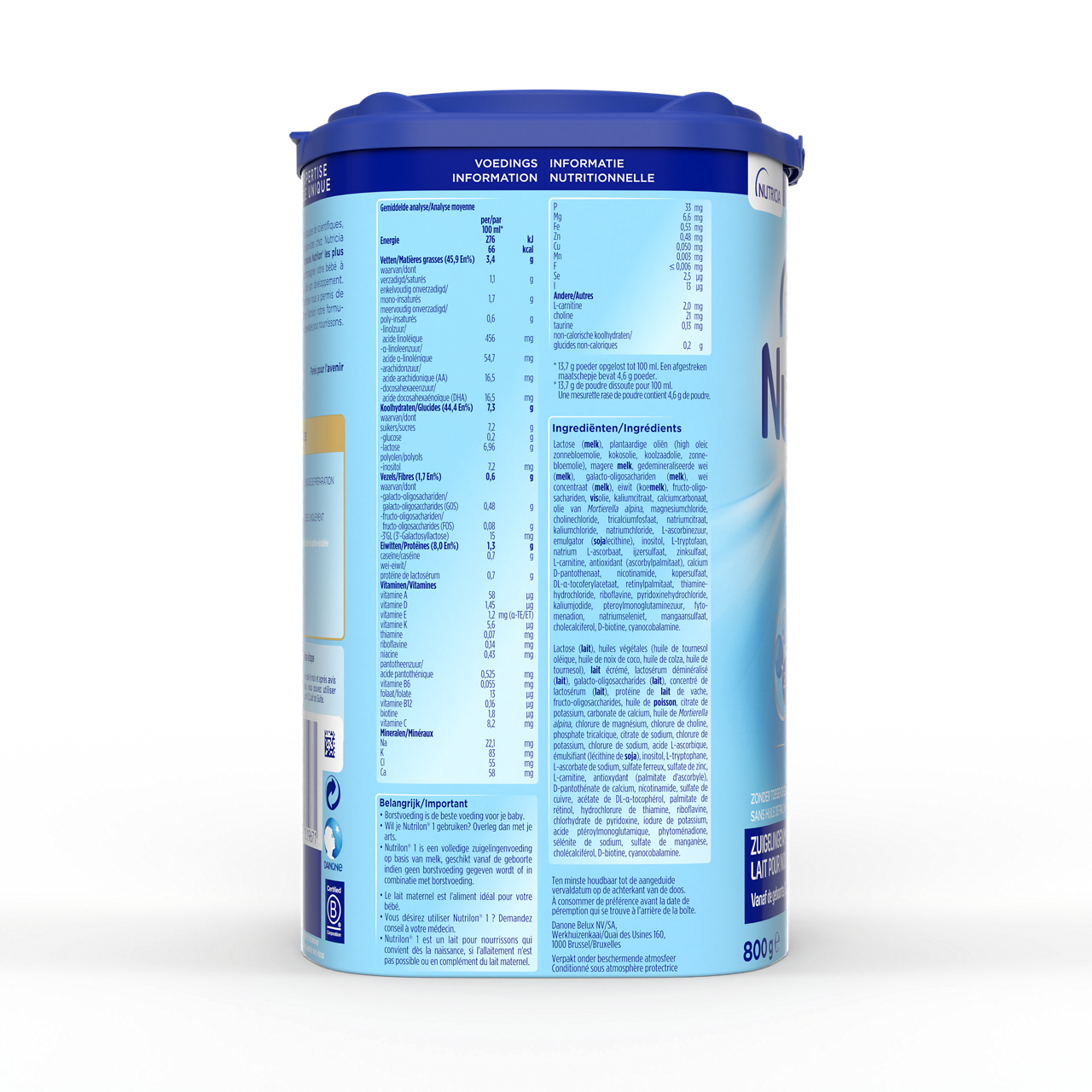 Nutrilon® 1 est un lait pour nourrissons qui convient dès la naissance, si l'allaitement n'est pas possible ou en complément du lait maternel.