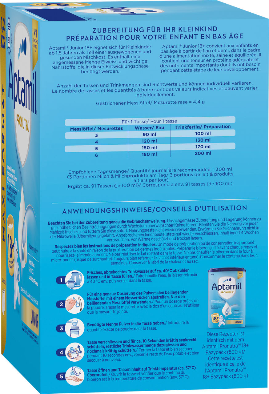 APTAMIL PRONUTRA JUNIOR 18+ MAXI FORMAT 1200g 1,2kg