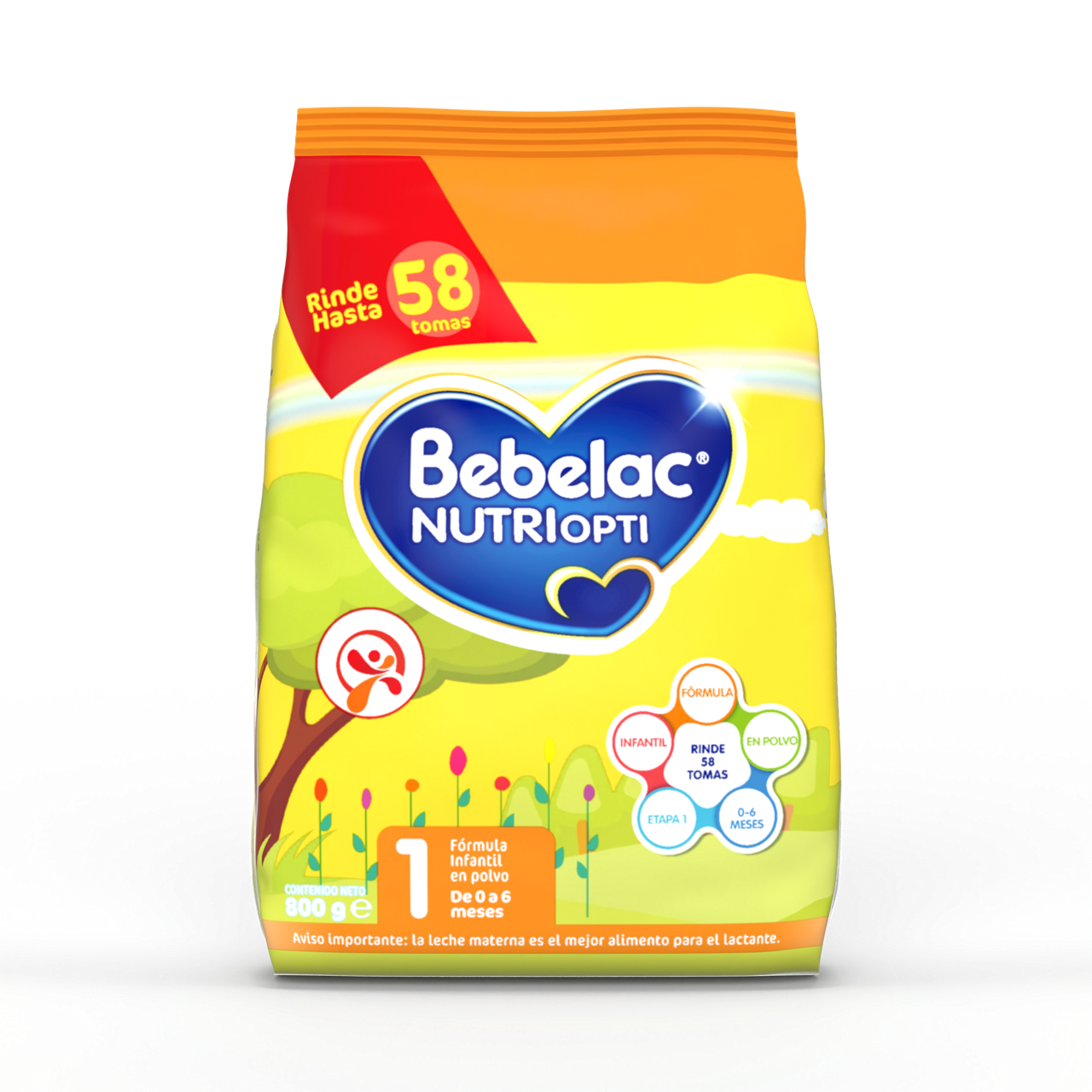 Bebelac NUTRIOPTI 1 fórmula infantil en polvo para bebés de 0 a 6 meses bolsa 800 g - Bebeclub Ecuador