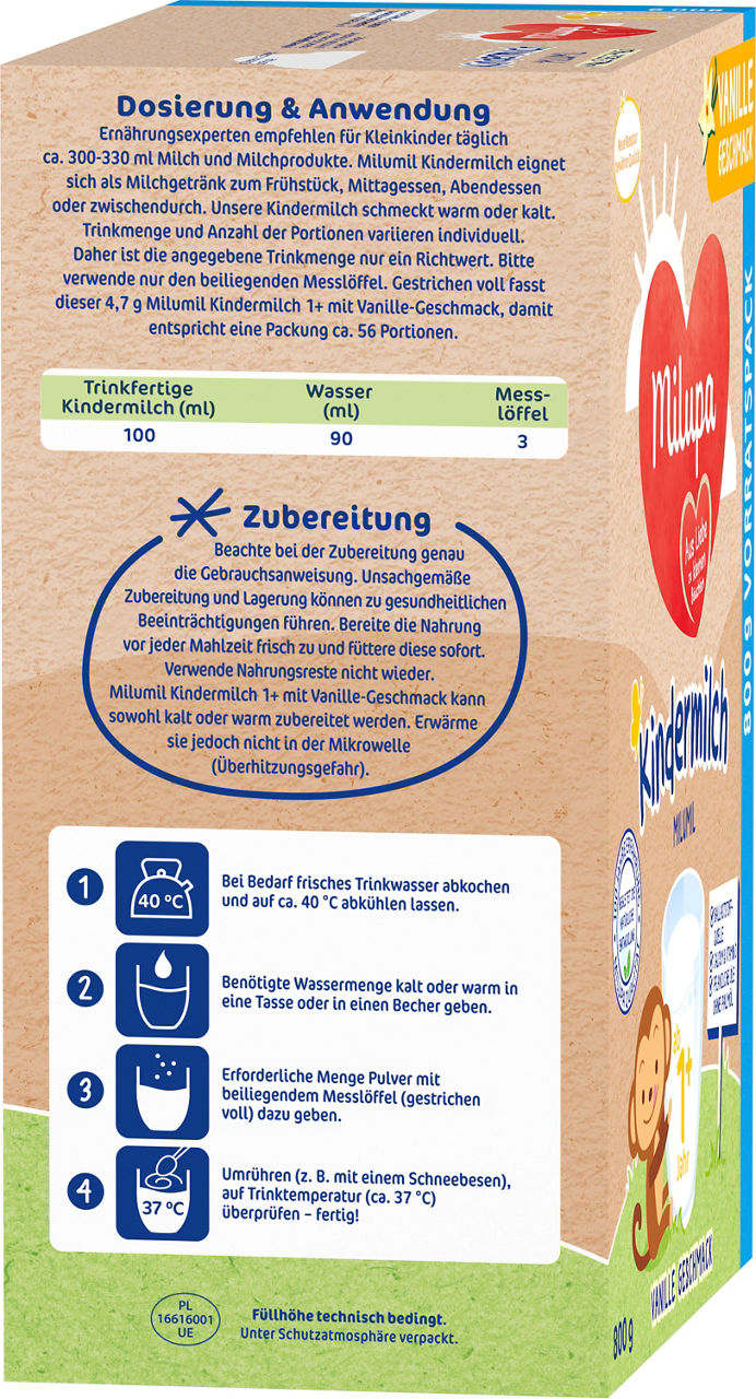 Milumil 1+ mit Vanilliegeschmack